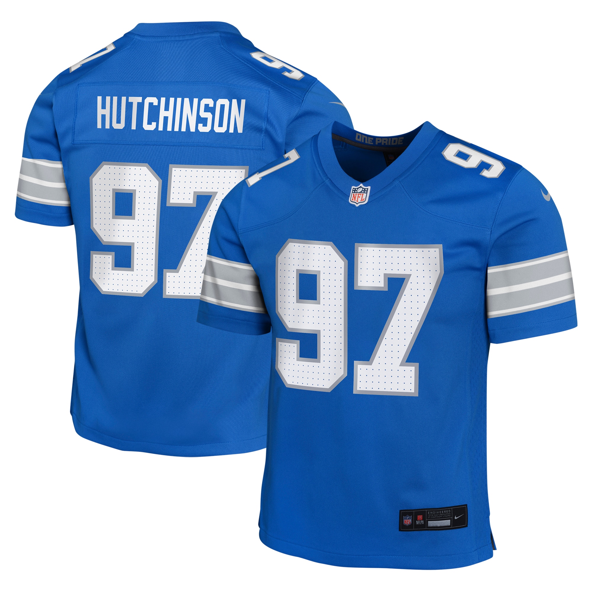 Aidan Hutchinson Detroit Lions Youth Game Jersey - Blue