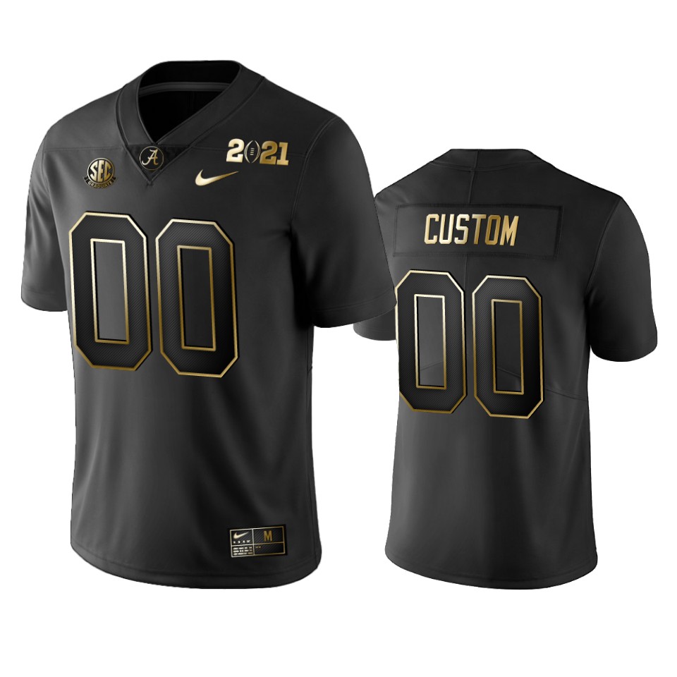 Alabama Black Gold Jersey - Nike Alabama 2021 Black Gold Football