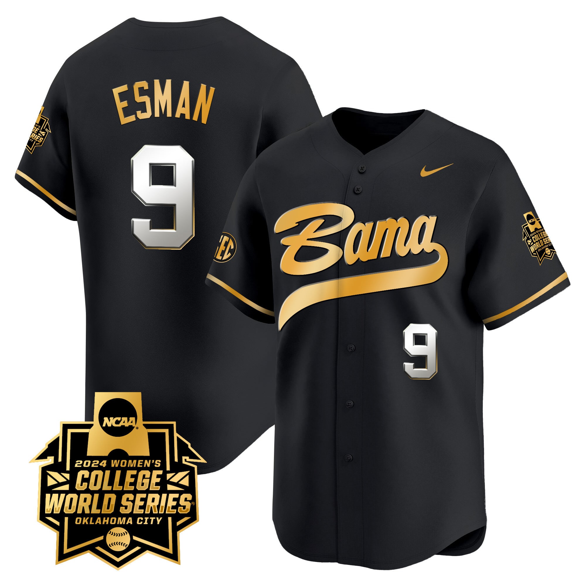 Alternative view of Alabama Crimson Tide #7 Jersey - Nike - Black & Gold