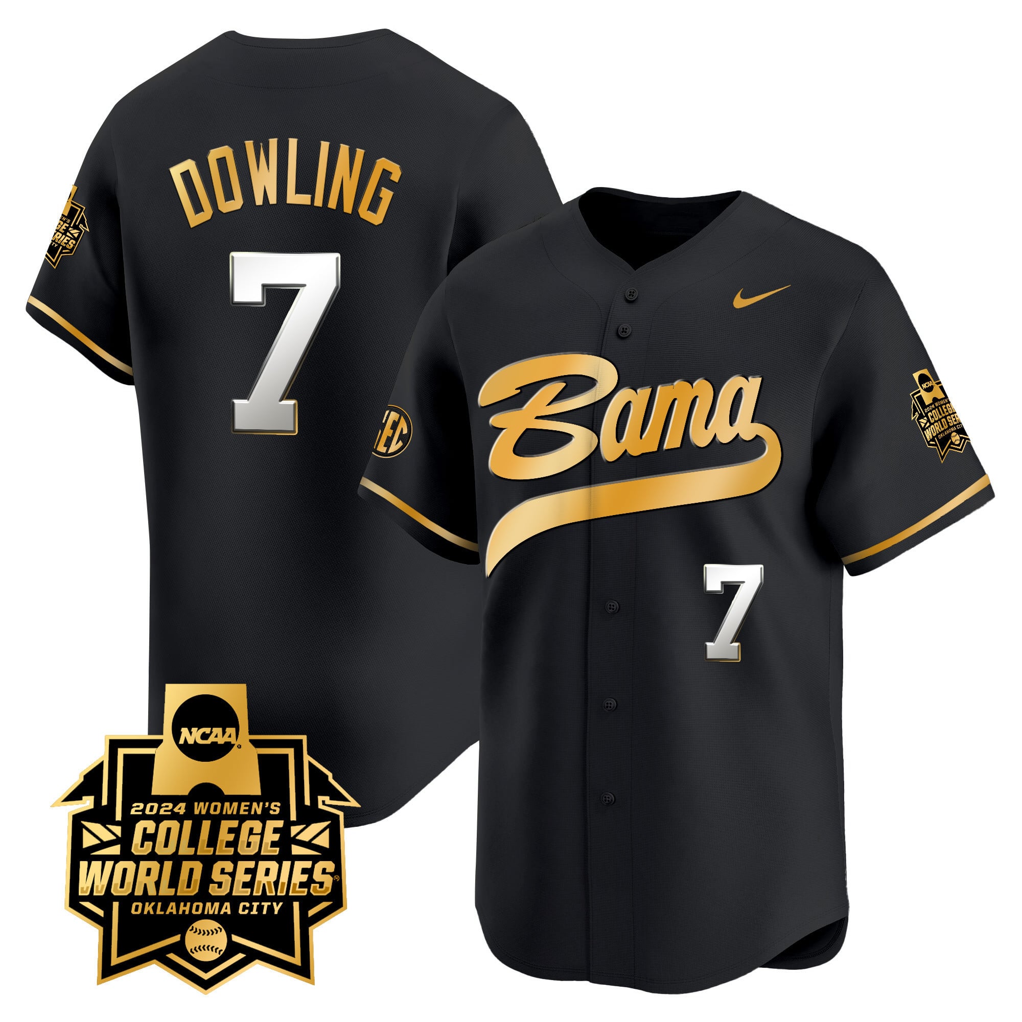 Alabama Crimson Tide #7 Jersey - Nike - Black & Gold