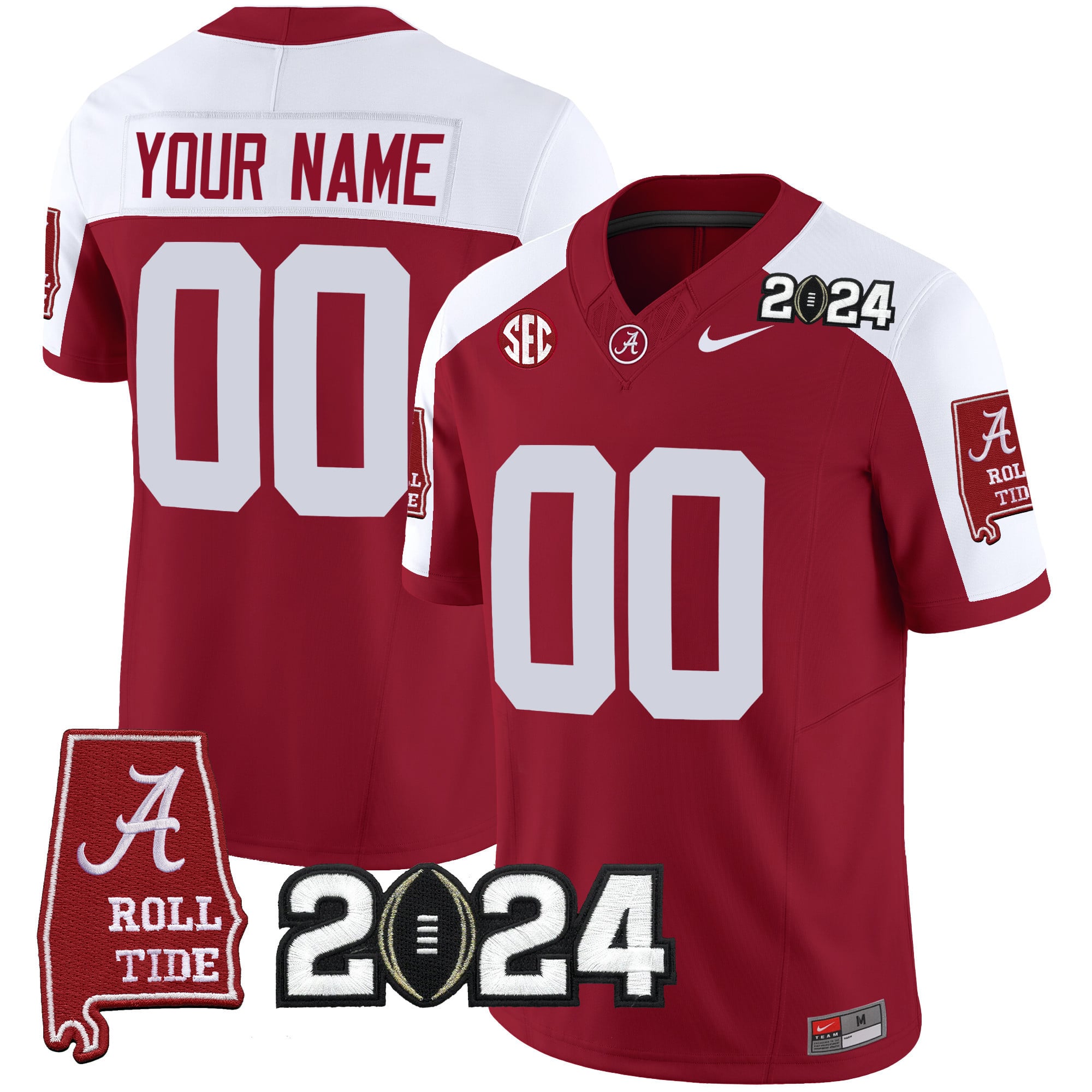 Alternative view of Alabama Crimson Tide 2024 Jersey - Nike - Custom Style
