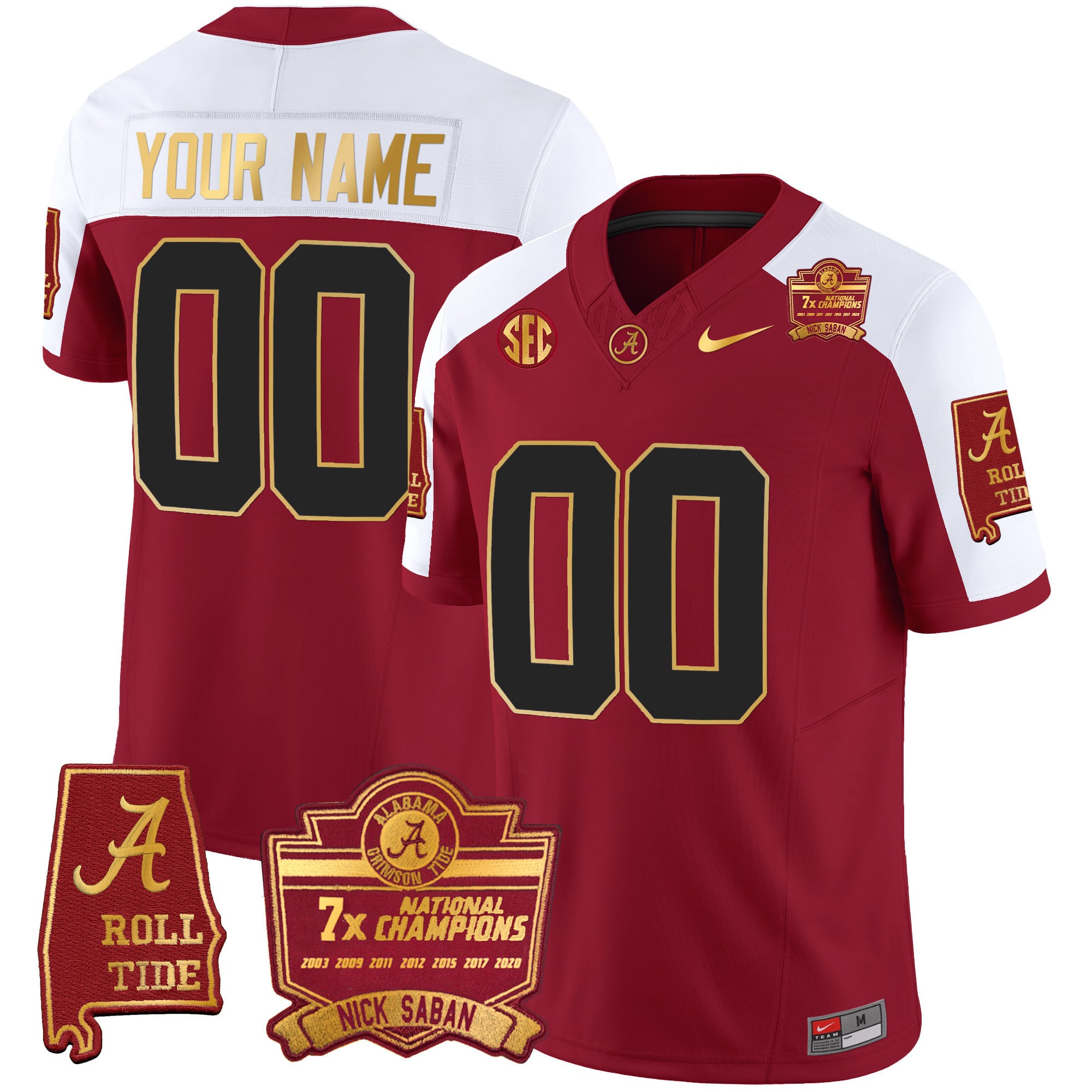 Alternative view of Alabama Crimson Tide Black Jersey - Nike - Custom NCAA Gear