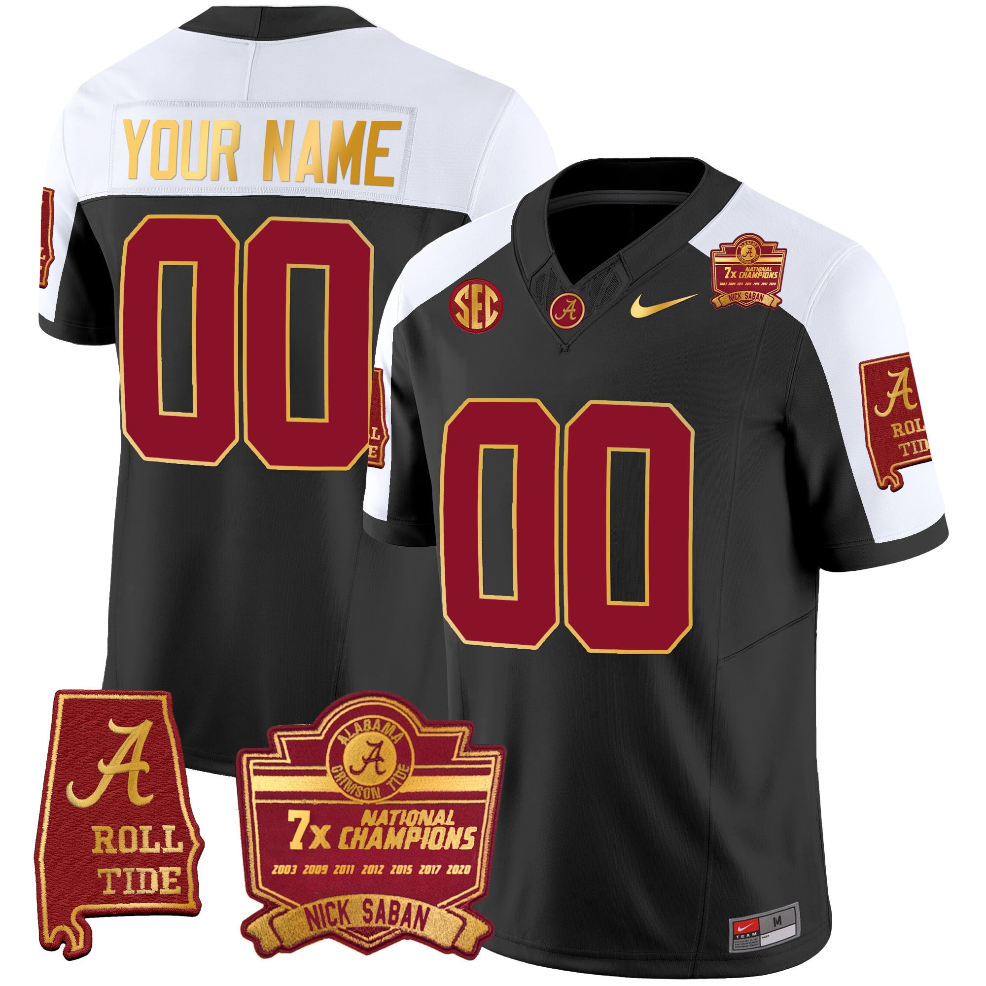 Alabama Crimson Tide Black Jersey - Nike - Custom NCAA Gear