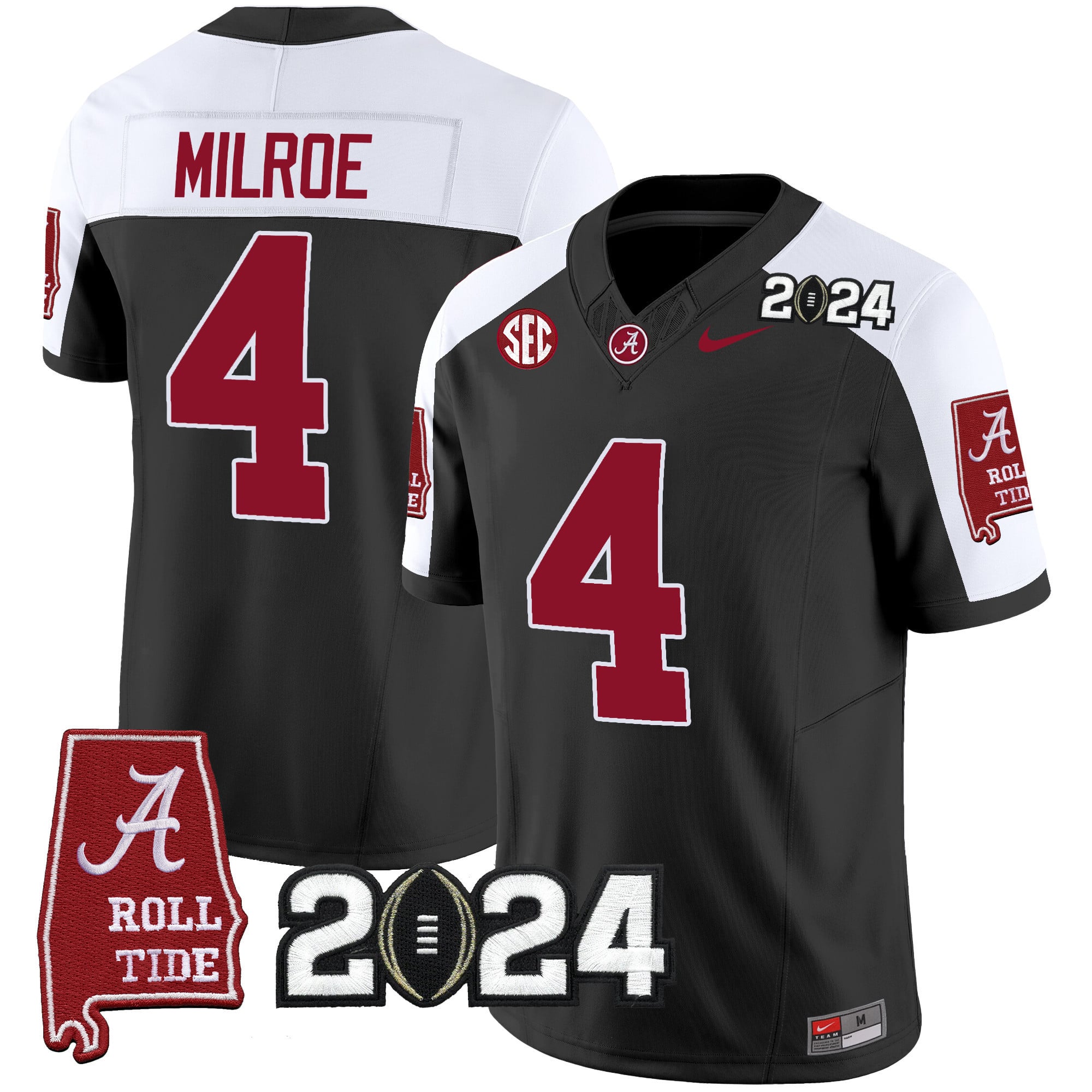 Alternative view of Alabama Crimson Tide Jersey Black - Nike Alabama Crimson Tide 2024