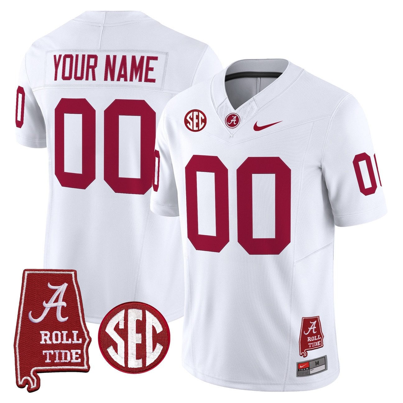Alabama Crimson Tide White Jersey - Nike Alabama Crimson Tide White