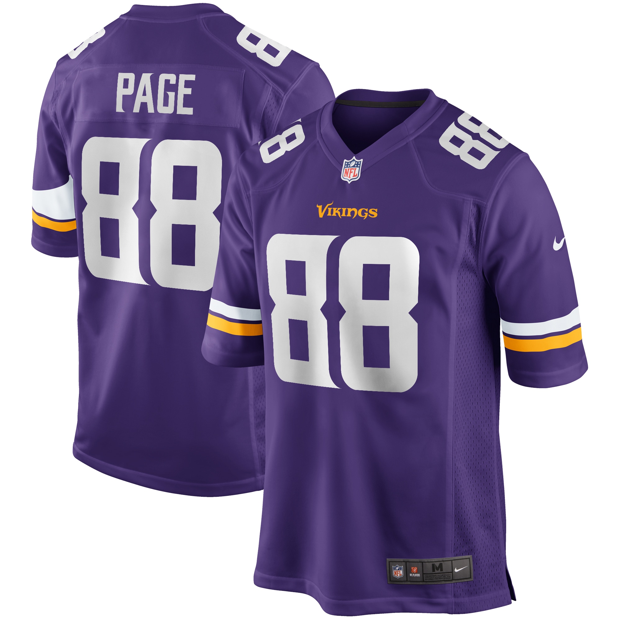 Alan Page Minnesota Vikings Game Retired Player Jersey - Purple