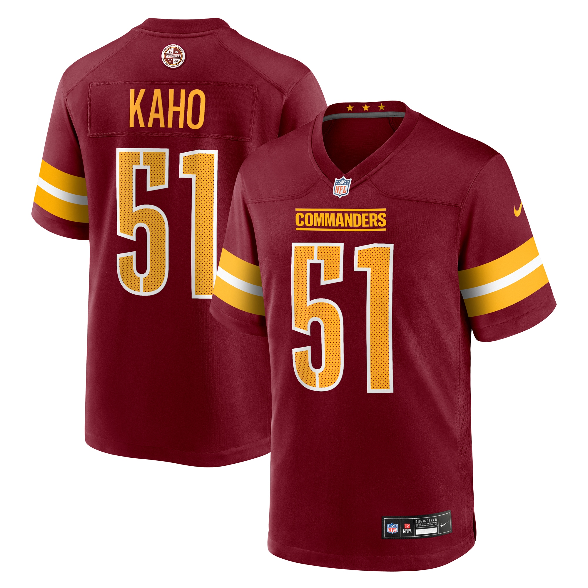Ale Kaho Washington Commanders Team Game Jersey - Burgundy
