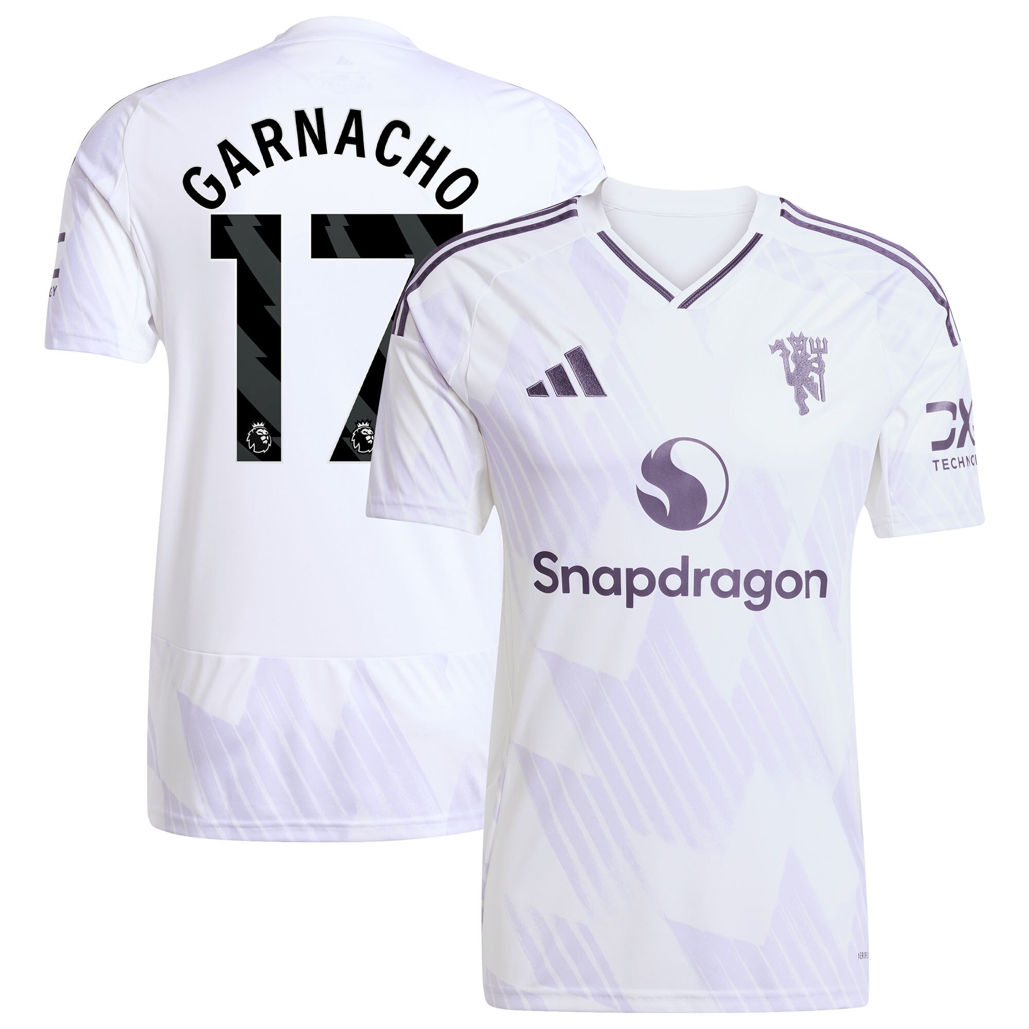 Alejandro Garnacho Manchester United 2025/26 Away Player Jersey - White