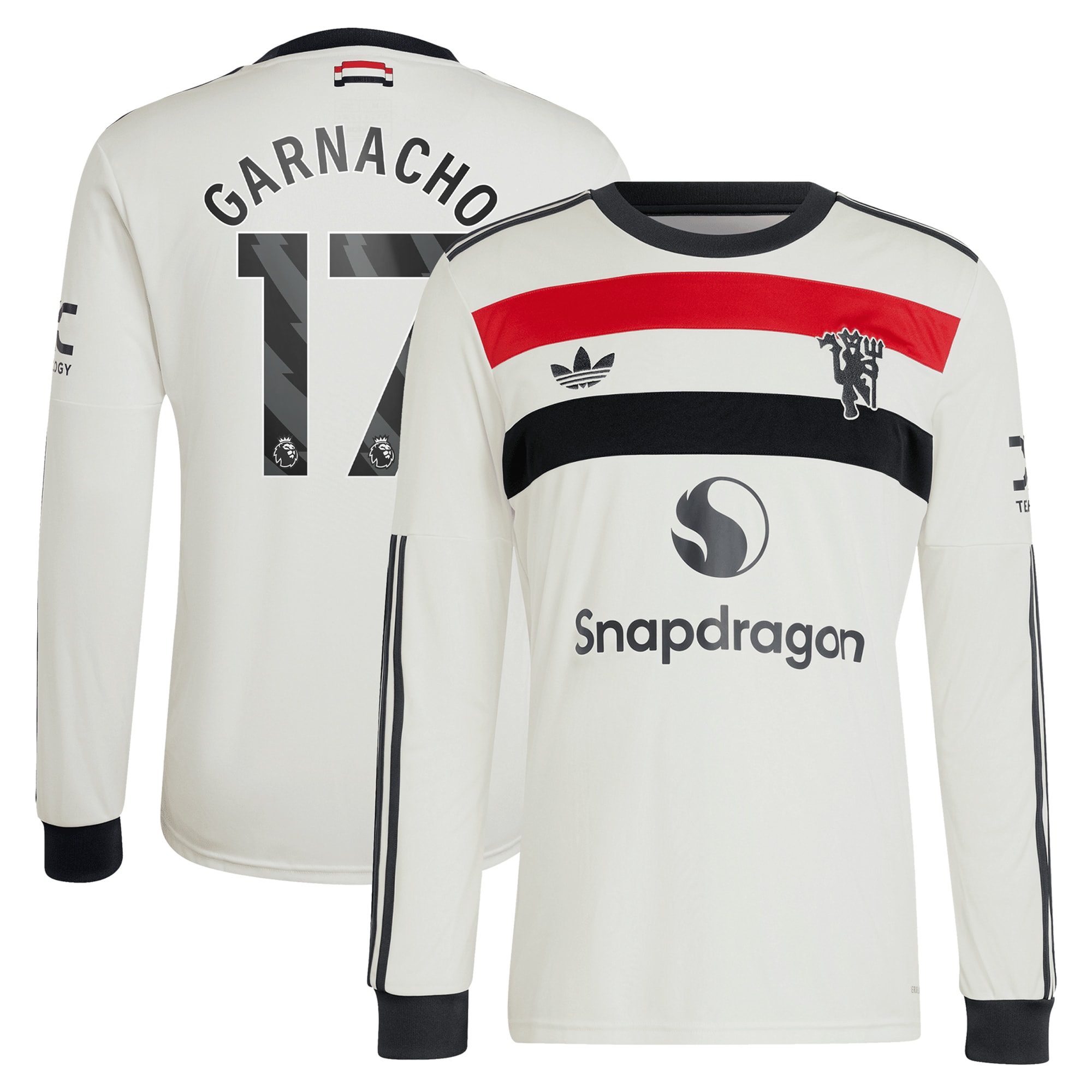 Alejandro Garnacho Manchester United Originals 2024/25 Third Long Sleeve Jersey - Cream