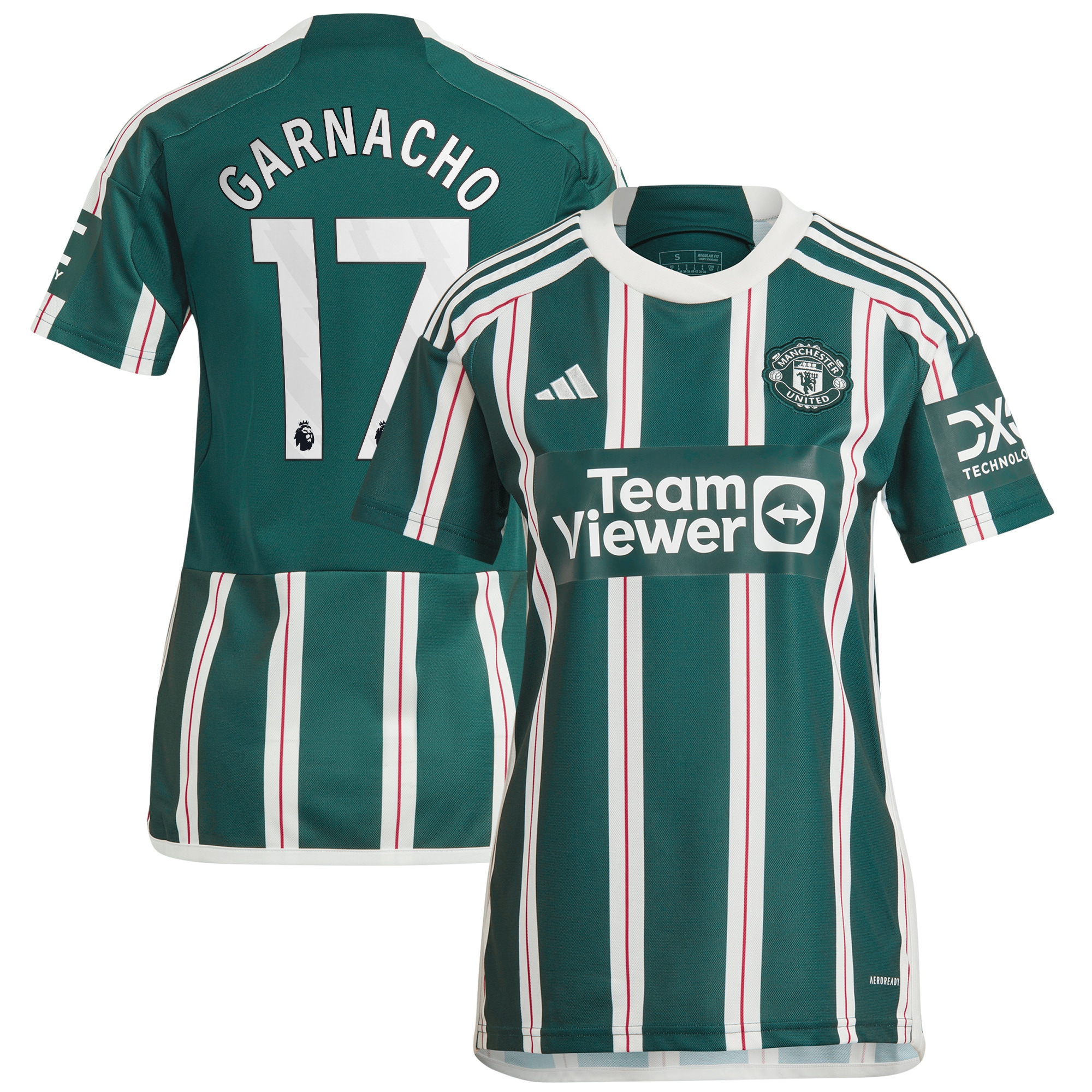 Alejandro Garnacho Manchester United Women's 2023/24 Away Player Jersey – Green