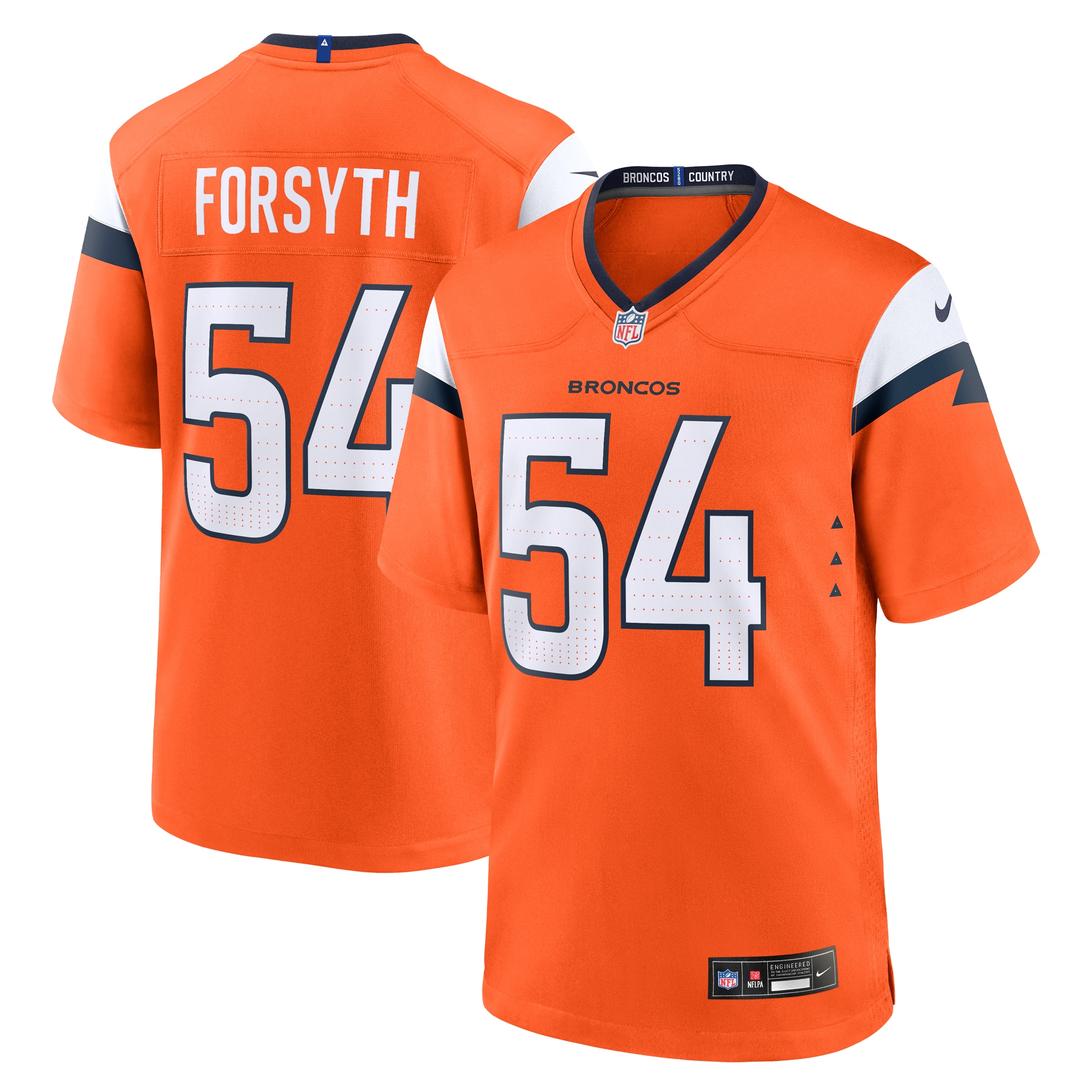 Alex Forsyth Denver Broncos Team Game Jersey - Orange