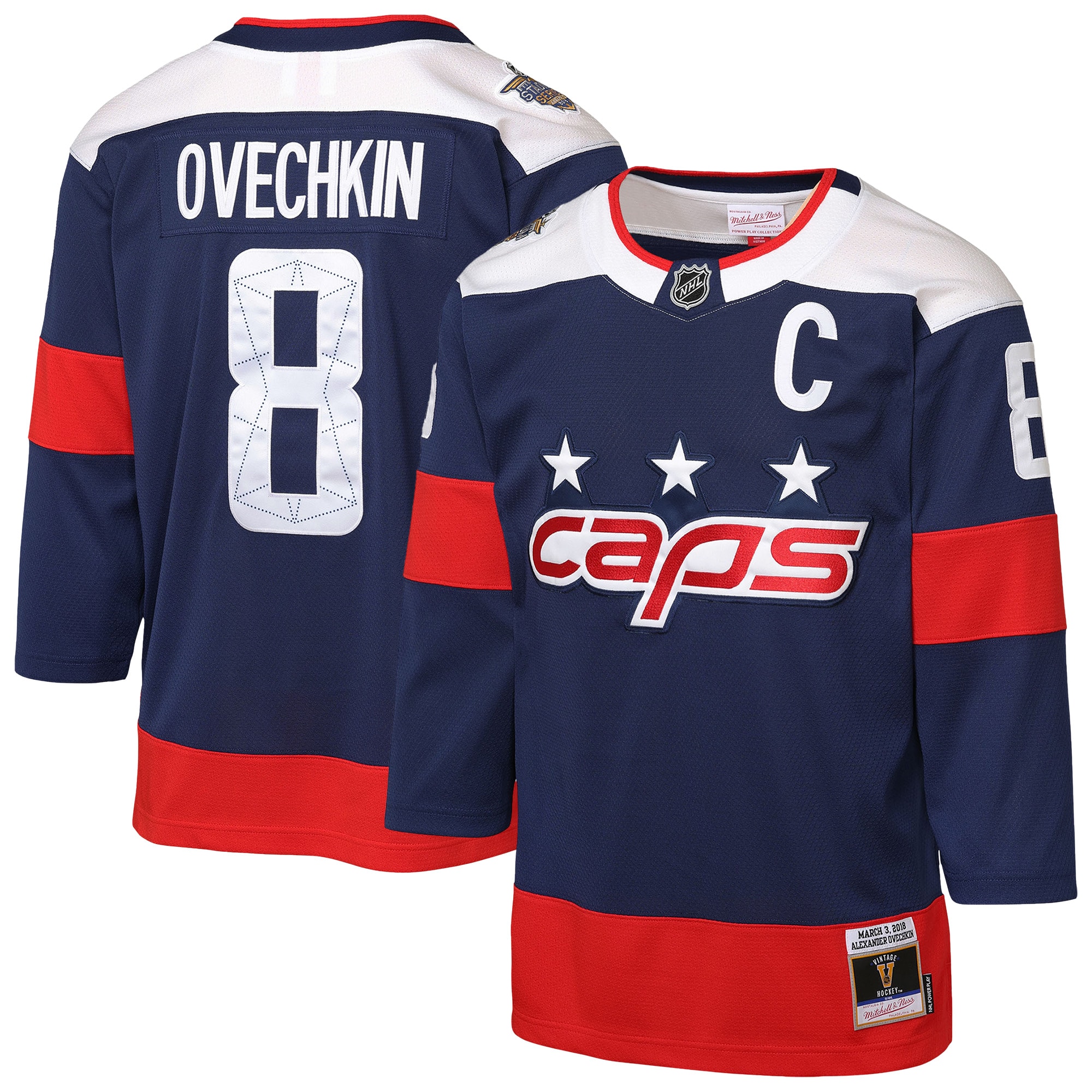 Alexander Ovechkin Washington Capitals Youth 2018 Stadium Series Power Play 2.0 Player Jersey - Navy