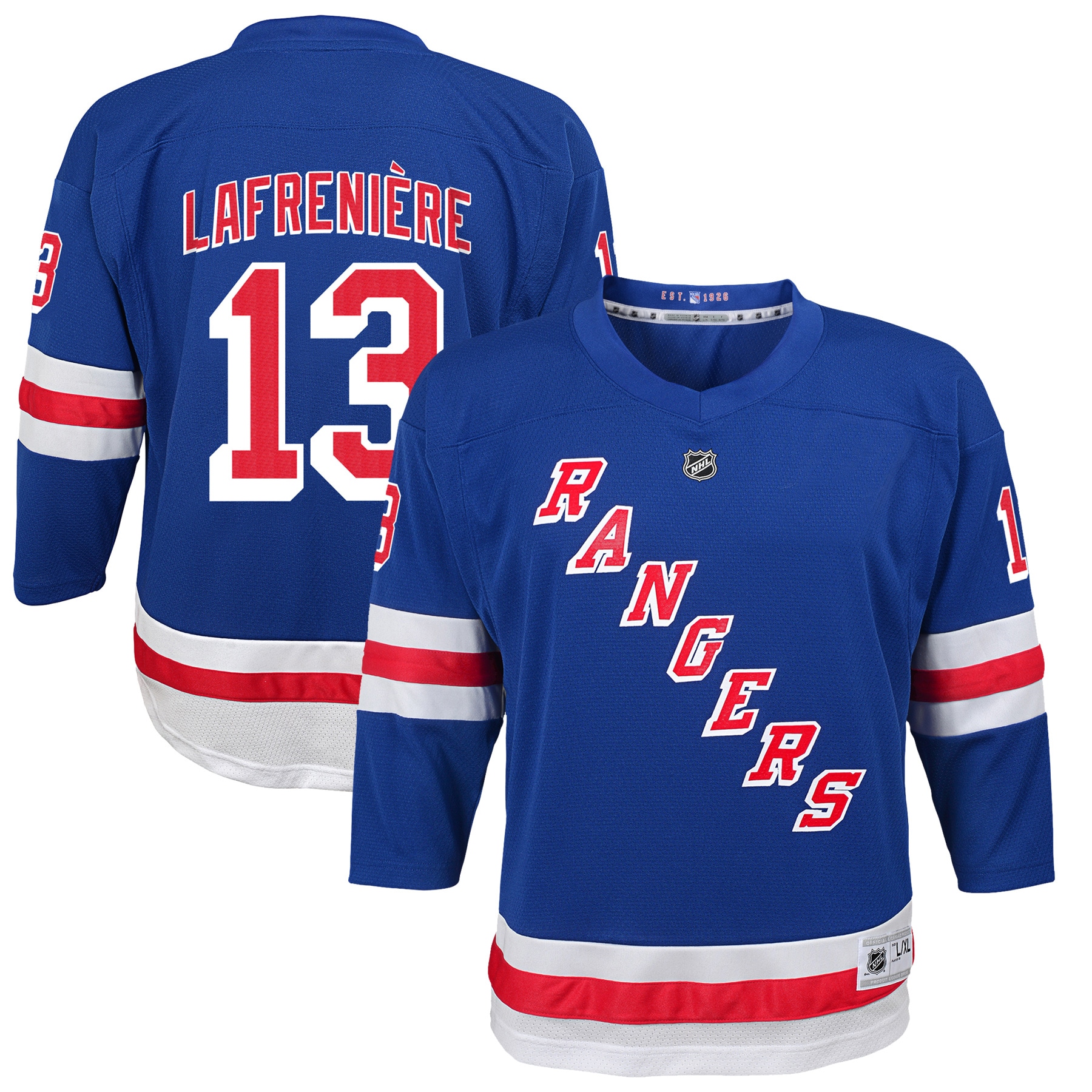 Alexis Lafreniere New York Rangers Youth Home Player Jersey - Blue