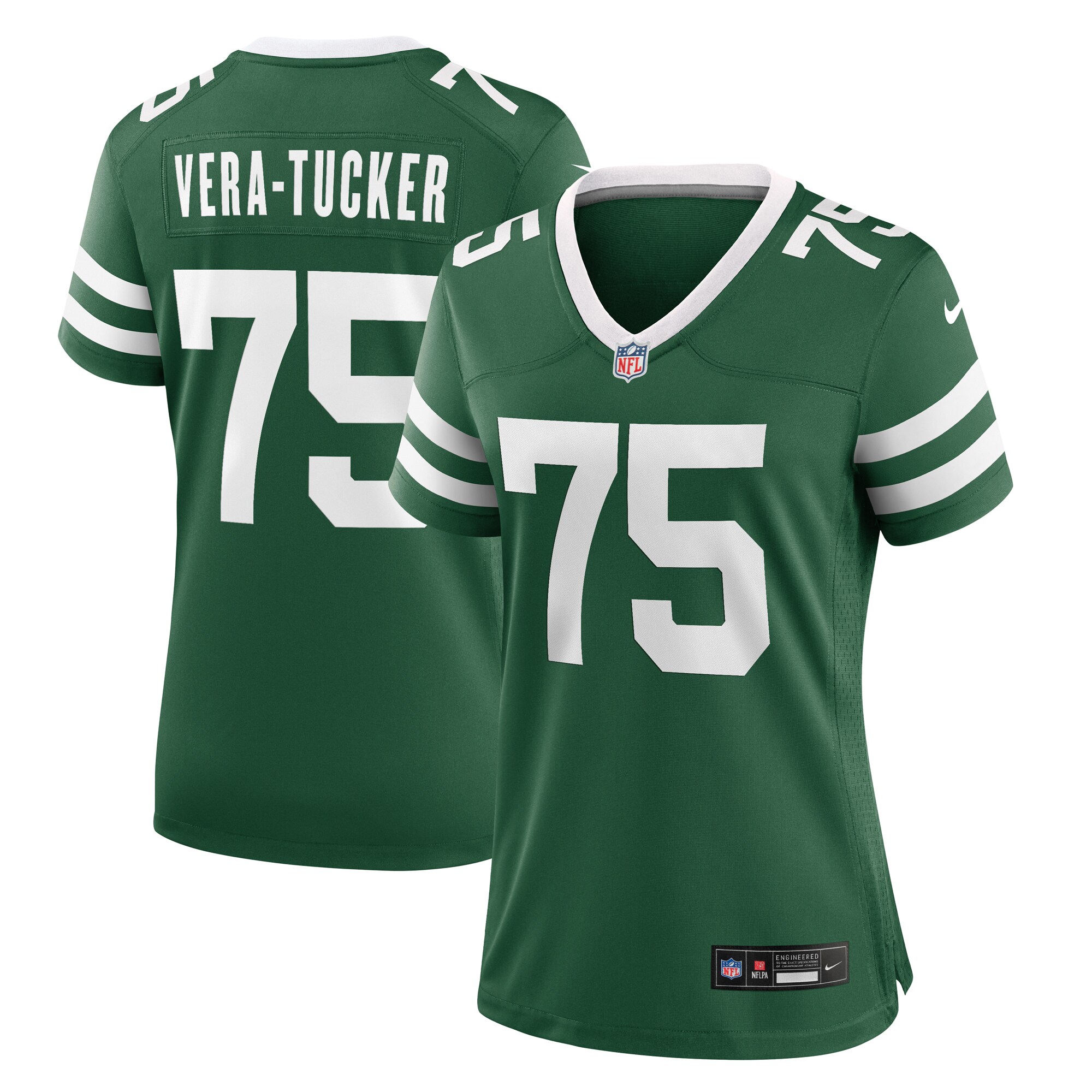 Alijah Vera-Tucker New York Jets Women's Game Jersey - Legacy Green