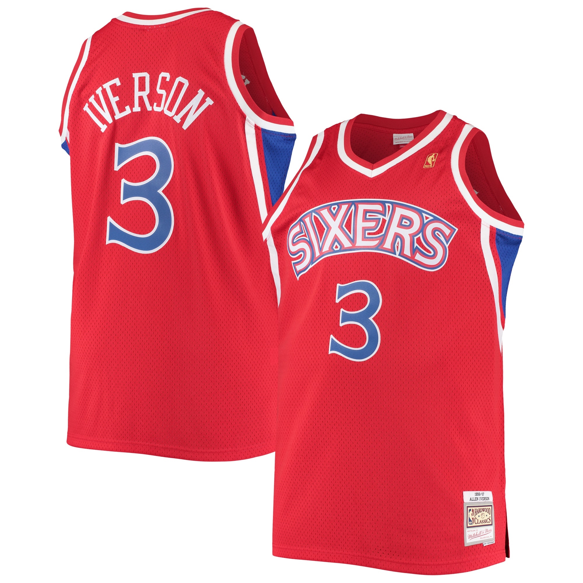 Allen Iverson Philadelphia 76ers 1996/97 Big & Tall Hardwood Classics Swingman Jersey