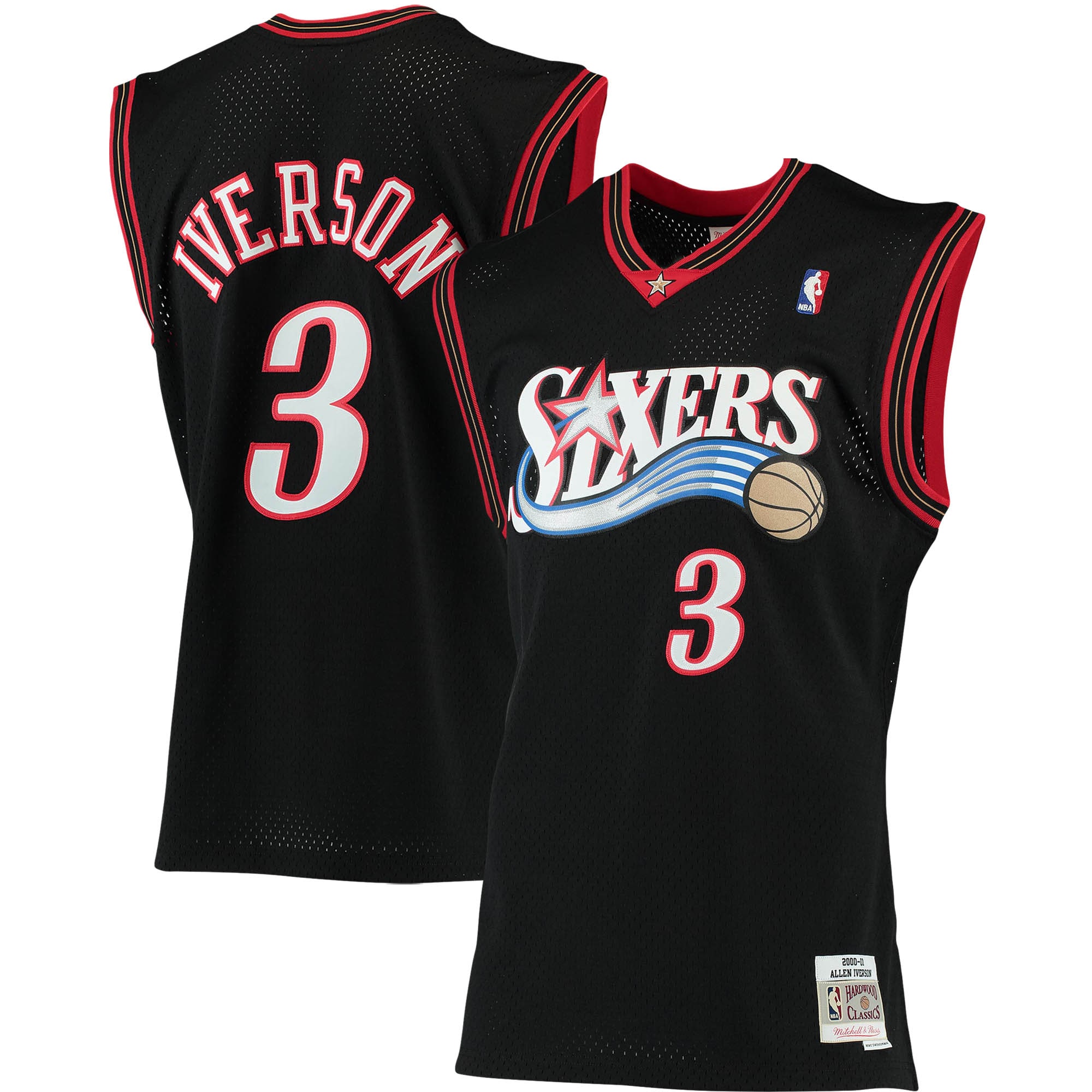 Allen Iverson Philadelphia 76ers 2000/01 Big & Tall Hardwood Classics Swingman Jersey