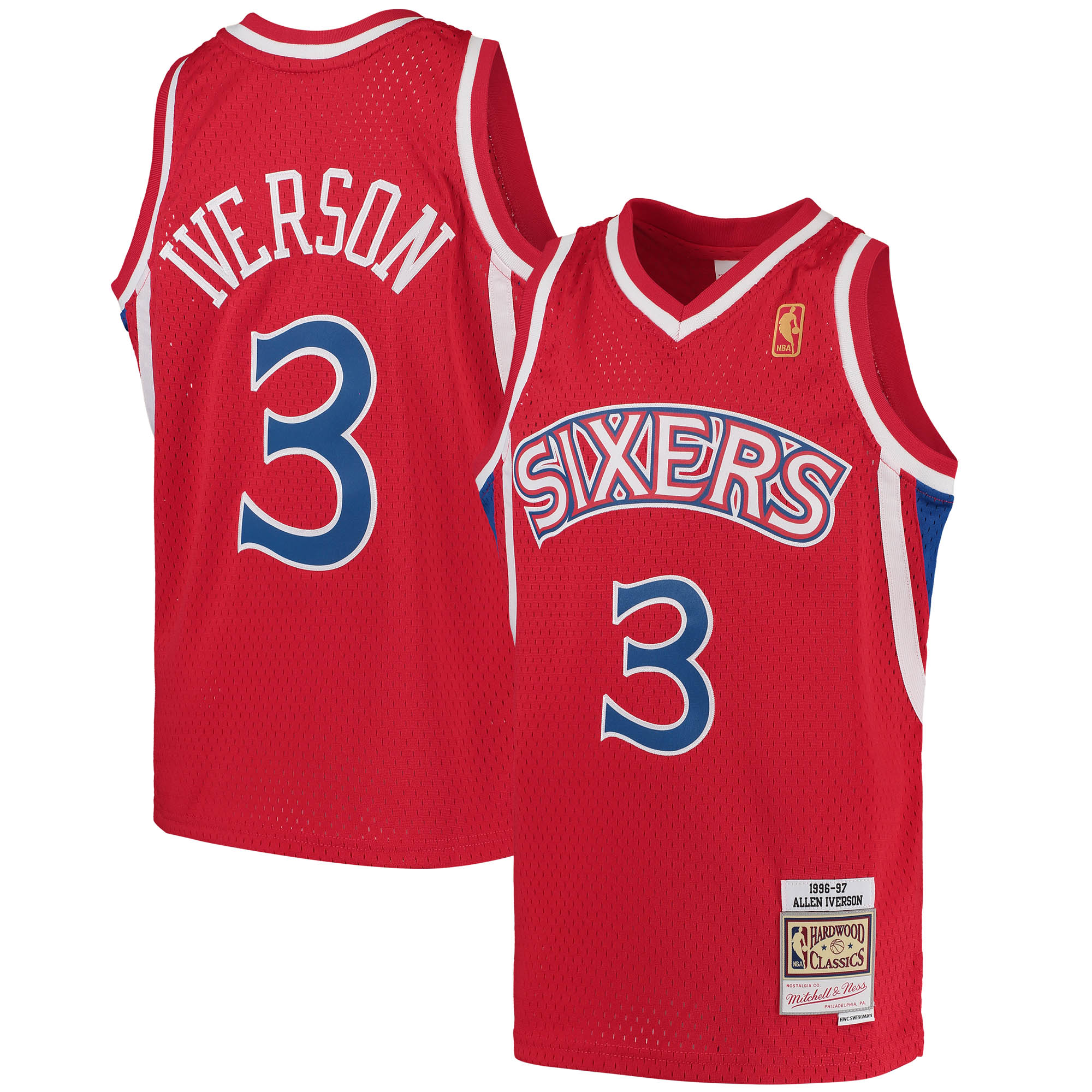 Allen Iverson Philadelphia 76ers Youth 1996/97 Hardwood Classics Swingman Throwback Jersey