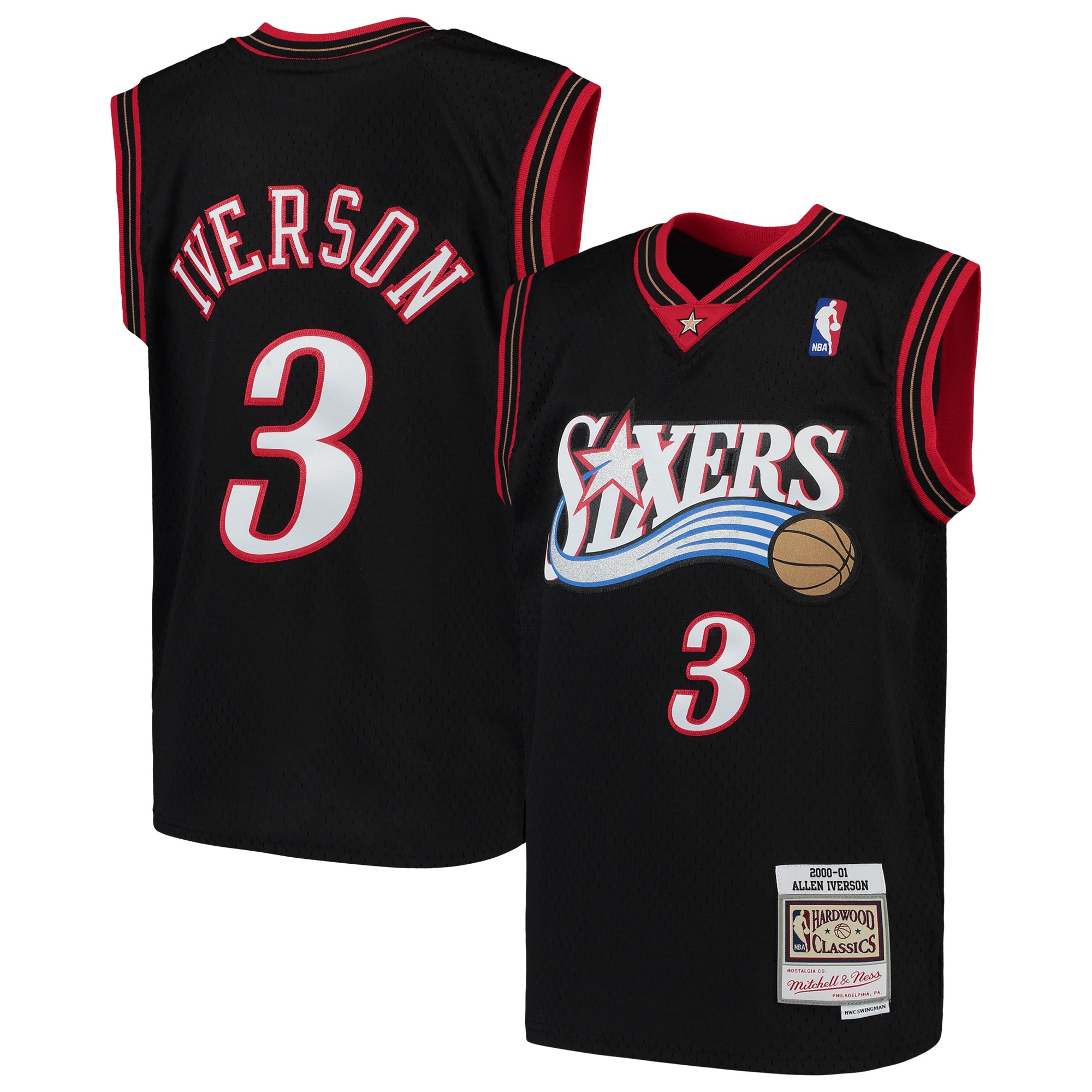Allen Iverson Philadelphia 76ers Youth Hardwood Classics Swingman Throwback Jersey