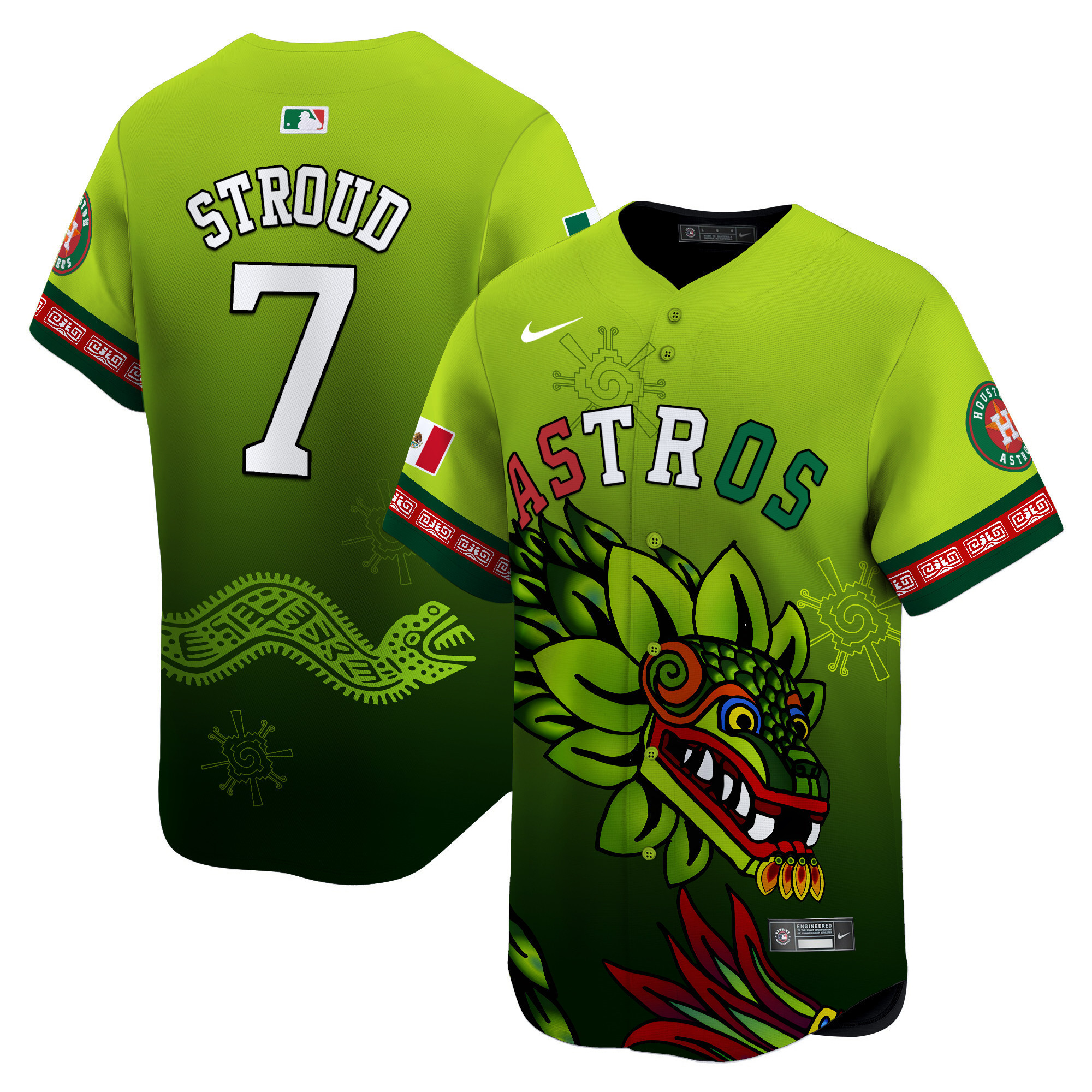 Alternative view of Altuve Astros City Connect - Nike Jersey - Green Dragon Design