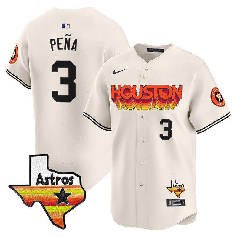 Alternative view of Altuve Astros Cream Jersey - Nike Altuve #27 Astros Jersey - Cream