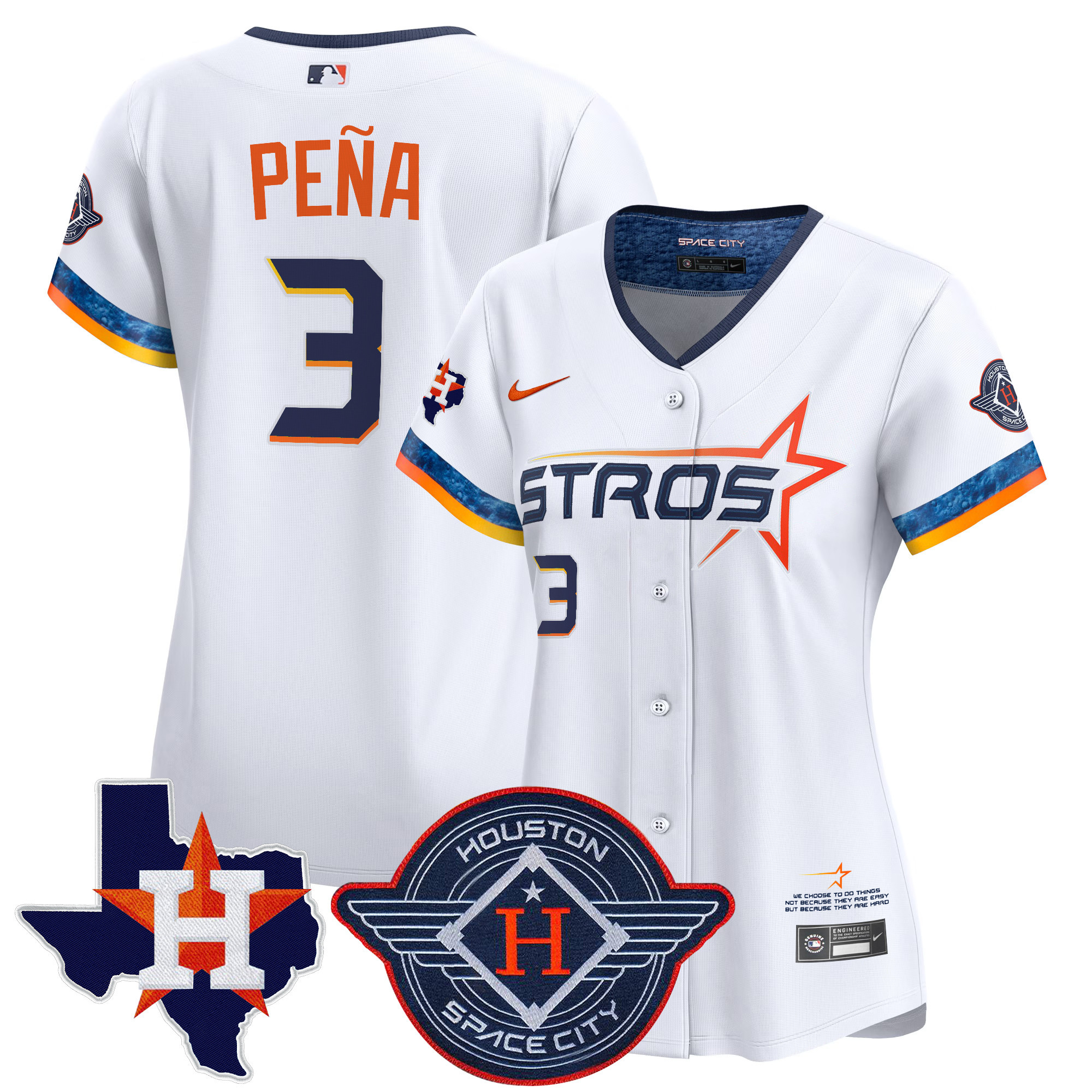 Alternative view of Altuve Astros Space City Jersey - Nike - White Limited Edition