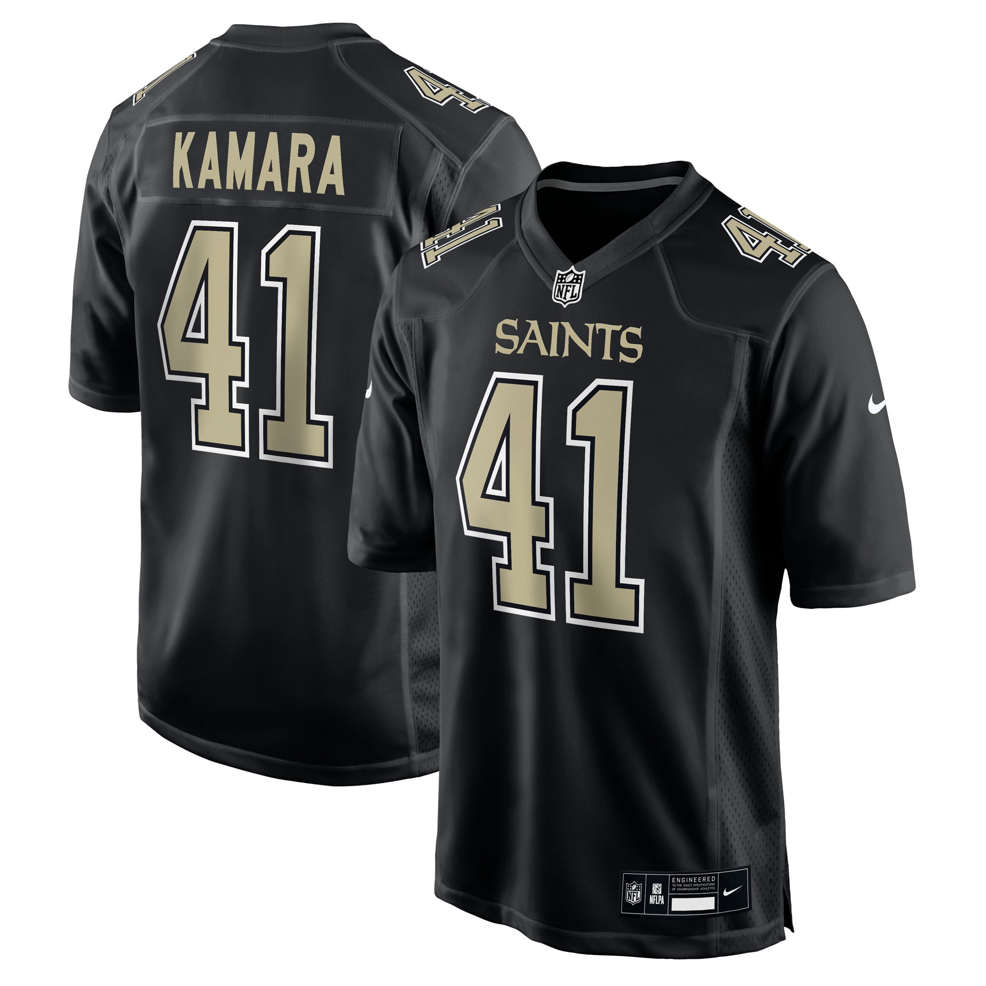 Alvin Kamara New Orleans Saints Fashion Game Jersey - Carbon Black