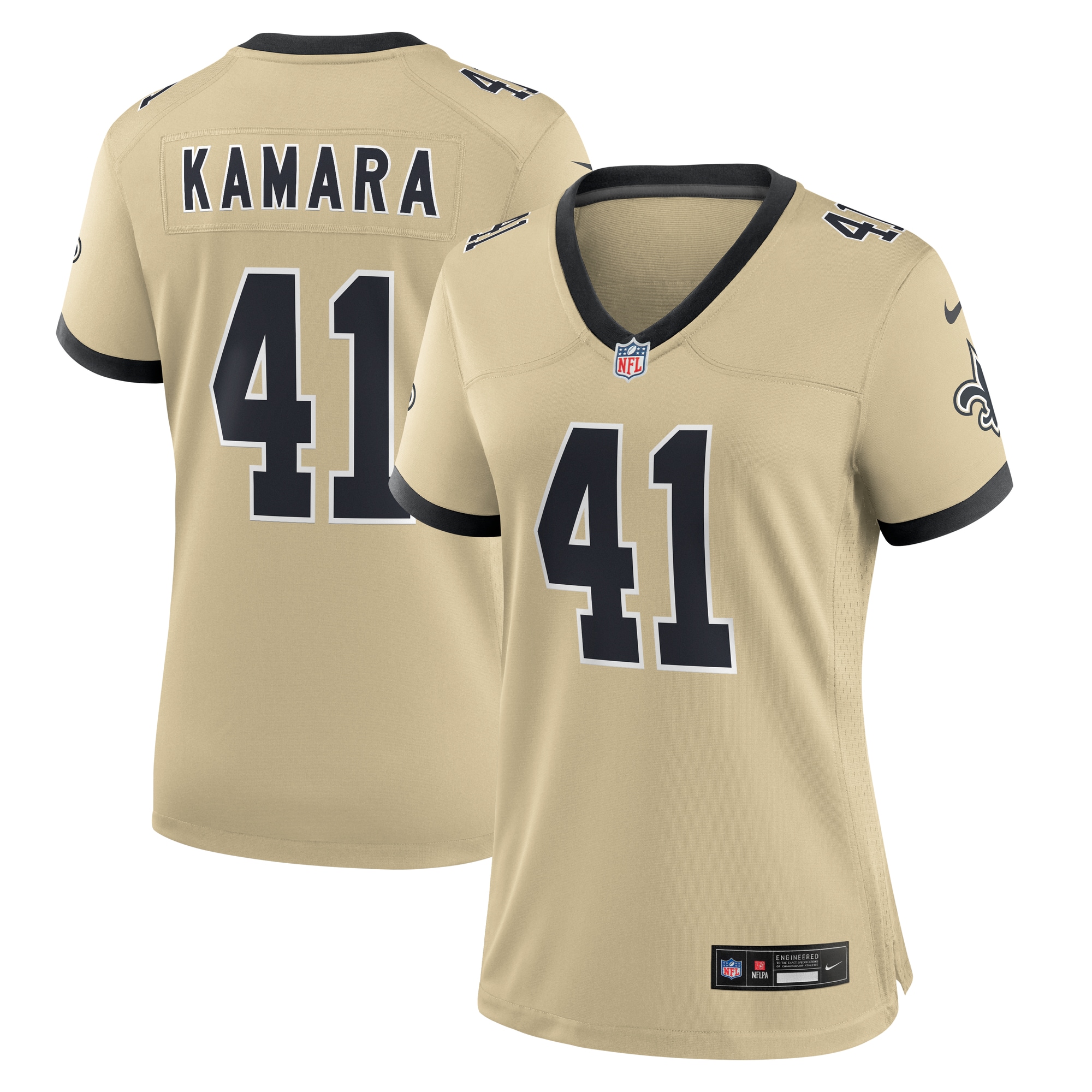 Alvin Kamara New Orleans Saints Women's Gameday Golds Alternate Game Player Jersey