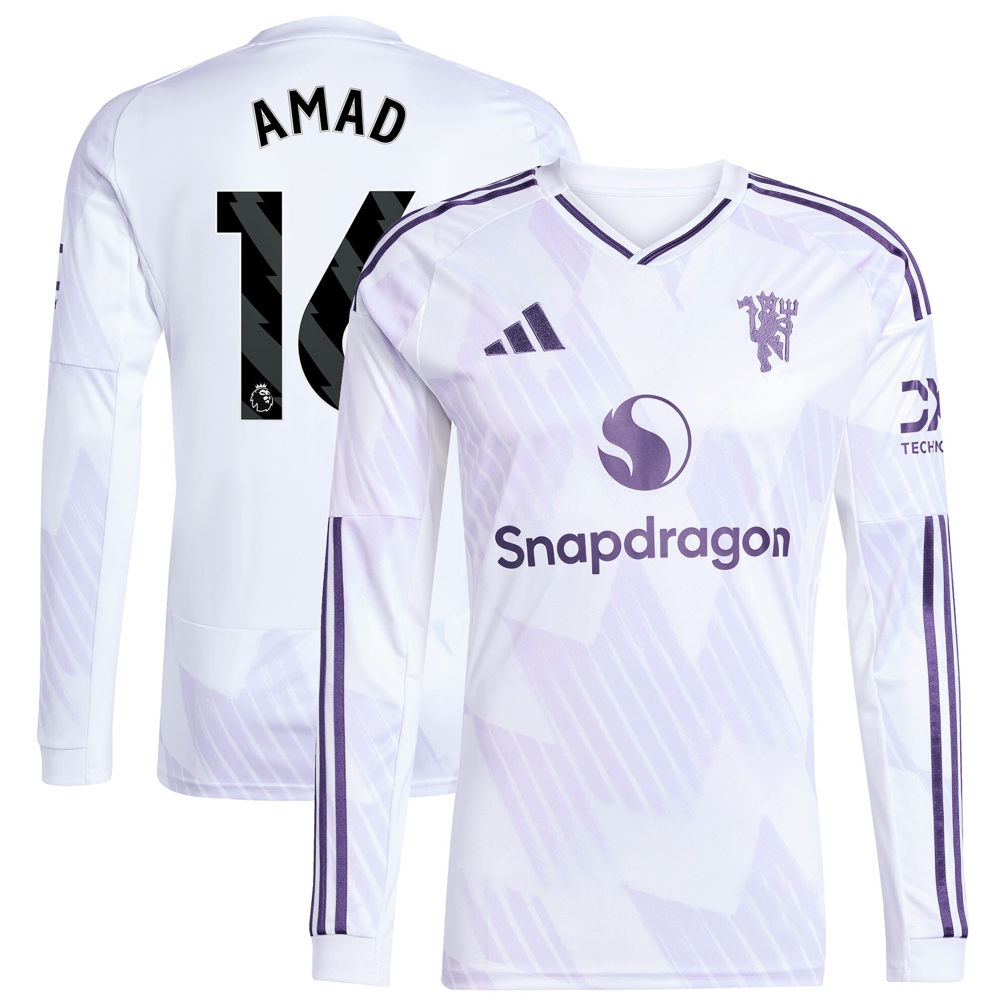 Amad Diallo Manchester United 2025/26 Away Long Sleeve Player Jersey - White
