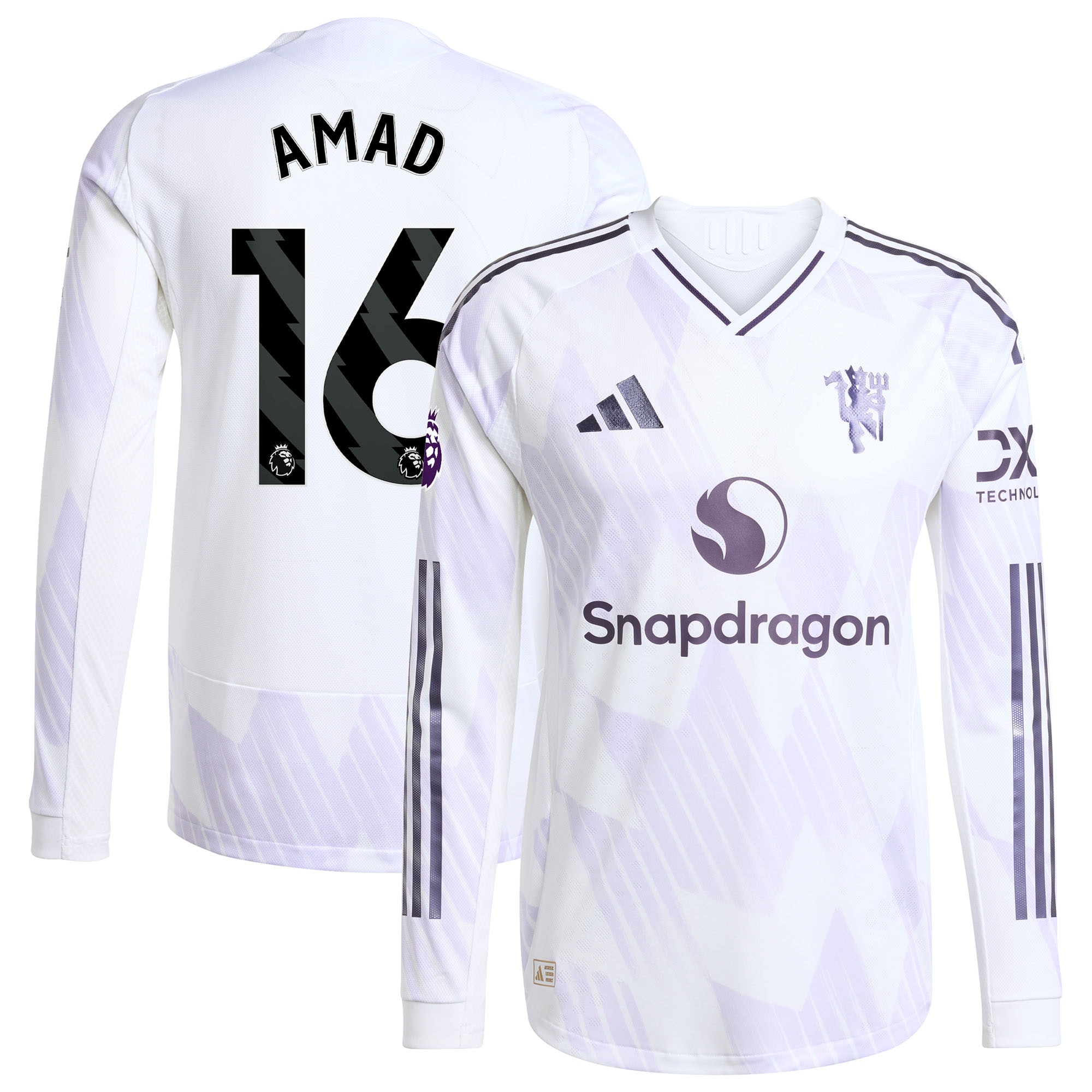 Amad Diallo Manchester United 2025/26 Away Long Sleeve Player Jersey - White