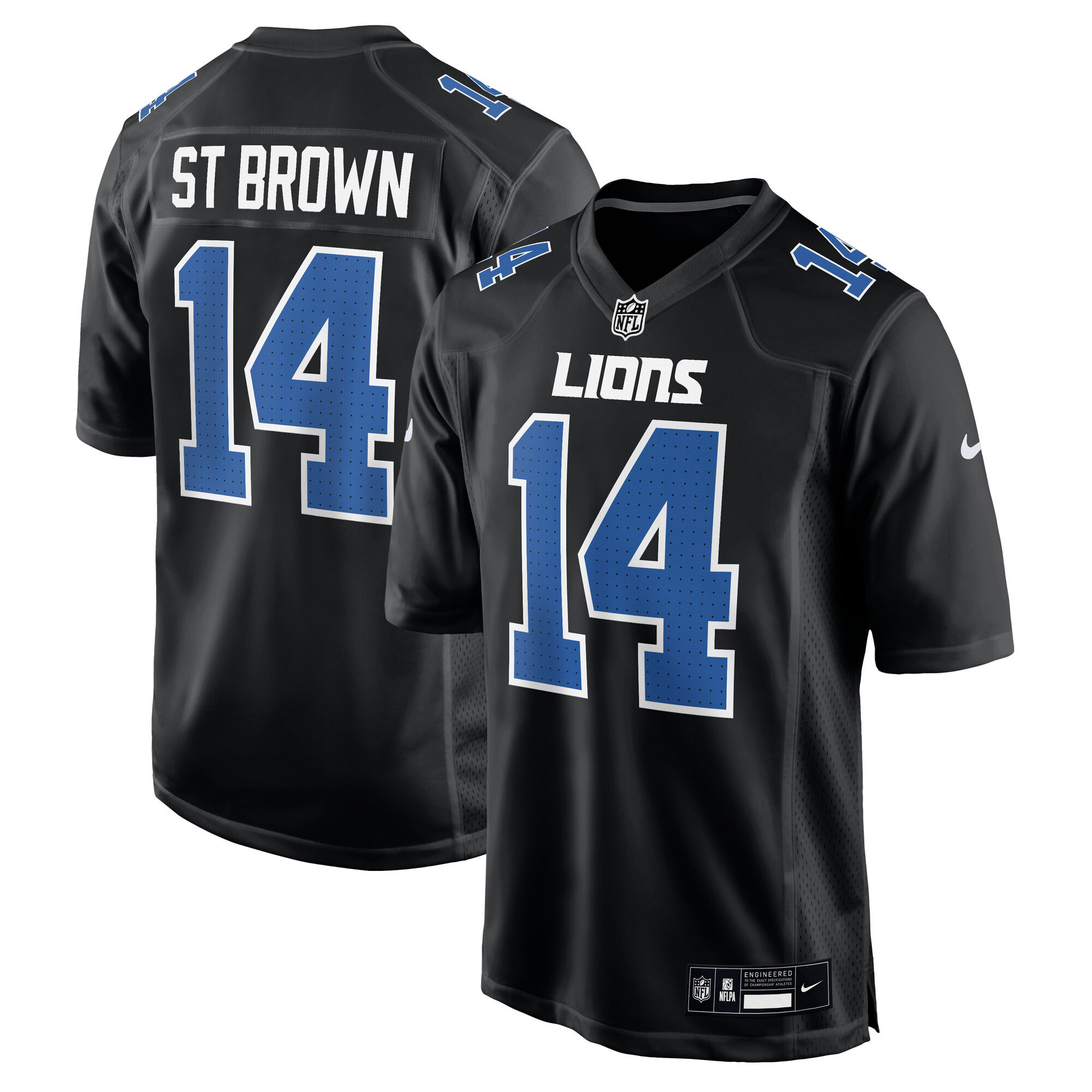 Amon-Ra St. Brown Detroit Lions Carbon Fashion Jersey - Carbon Black