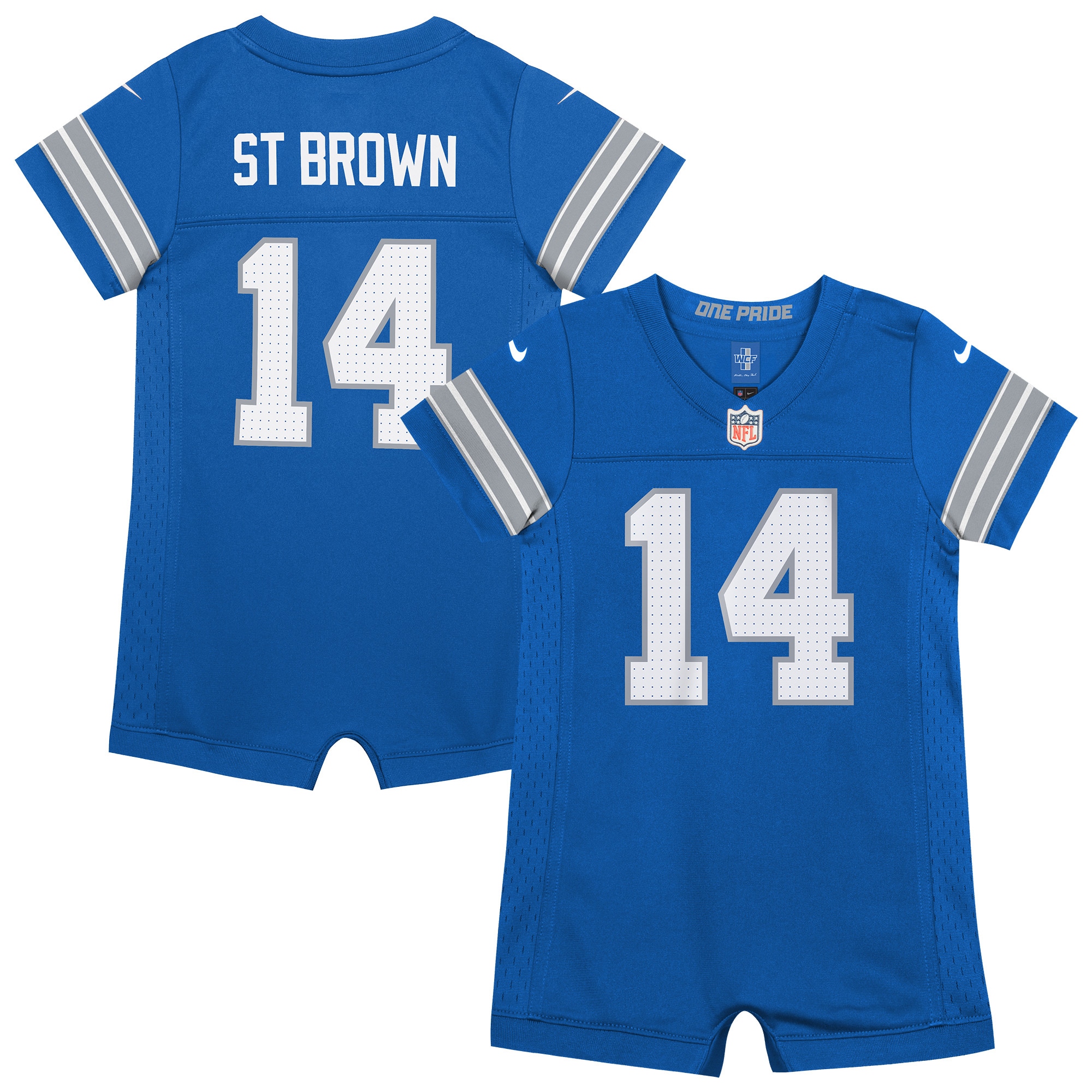 Amon-Ra St. Brown Detroit Lions Newborn & Infant Game Romper Jersey - Blue