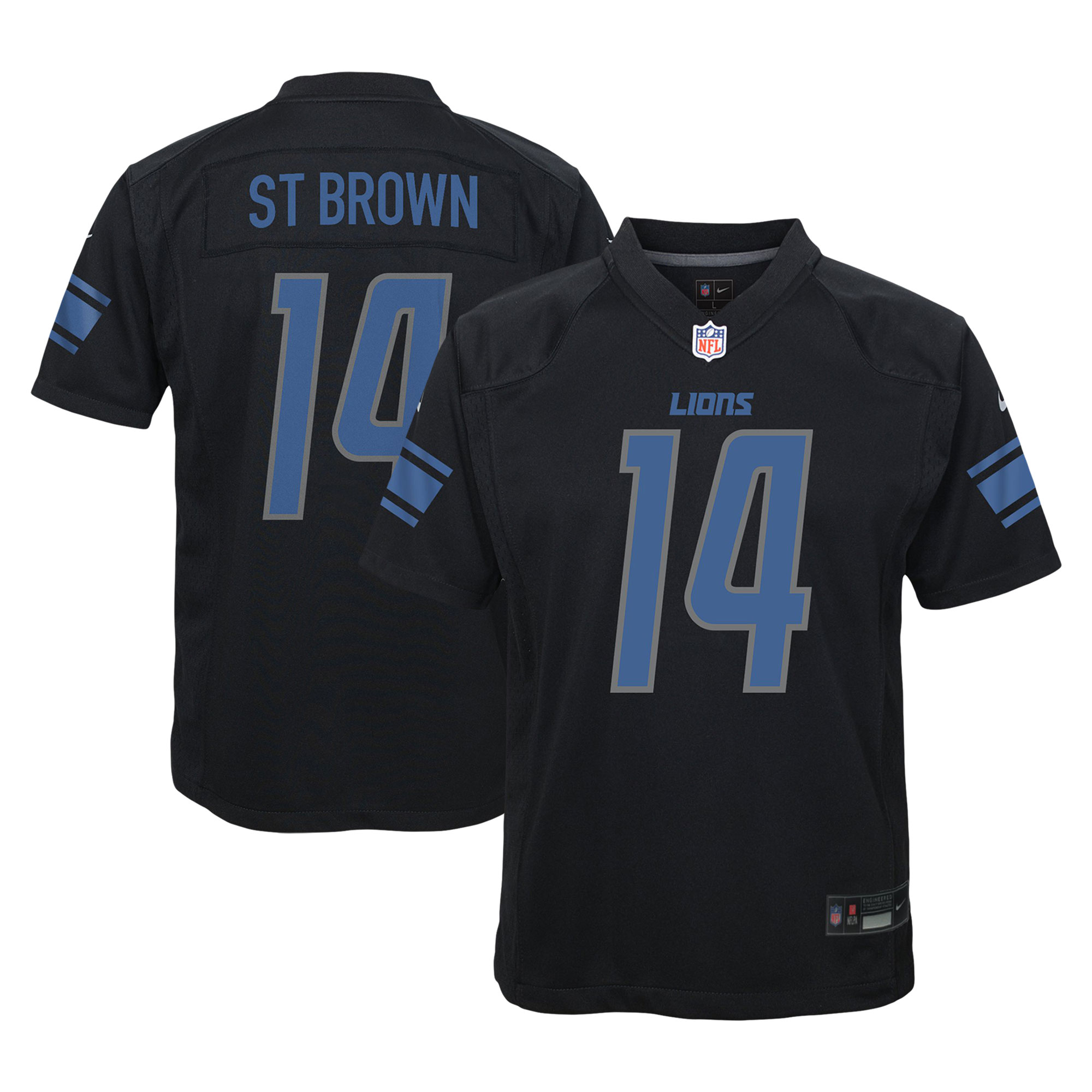 Amon-Ra St. Brown Detroit Lions Youth Game Jersey - Black
