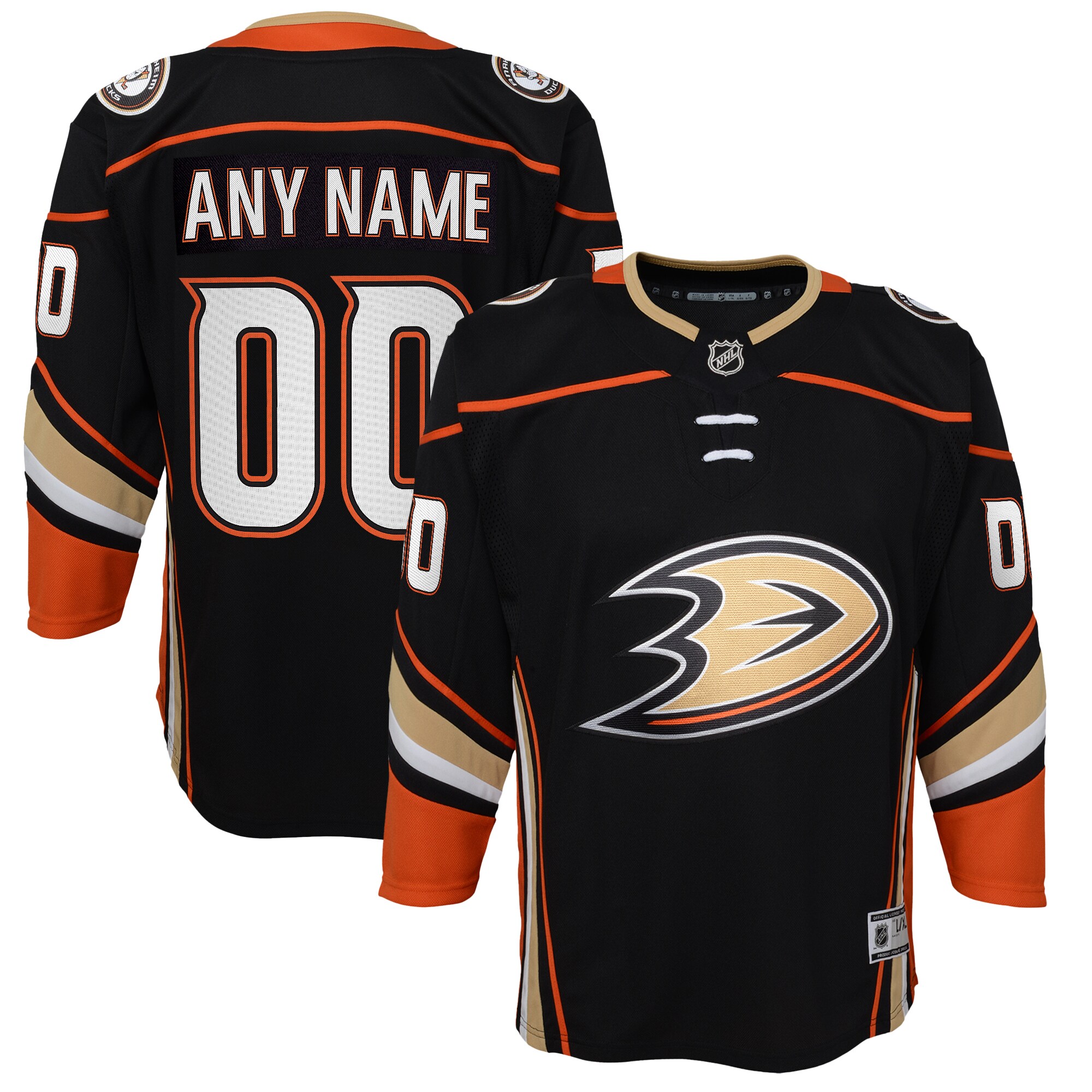 Anaheim Ducks Black Jersey - Customizable NHL Apparel