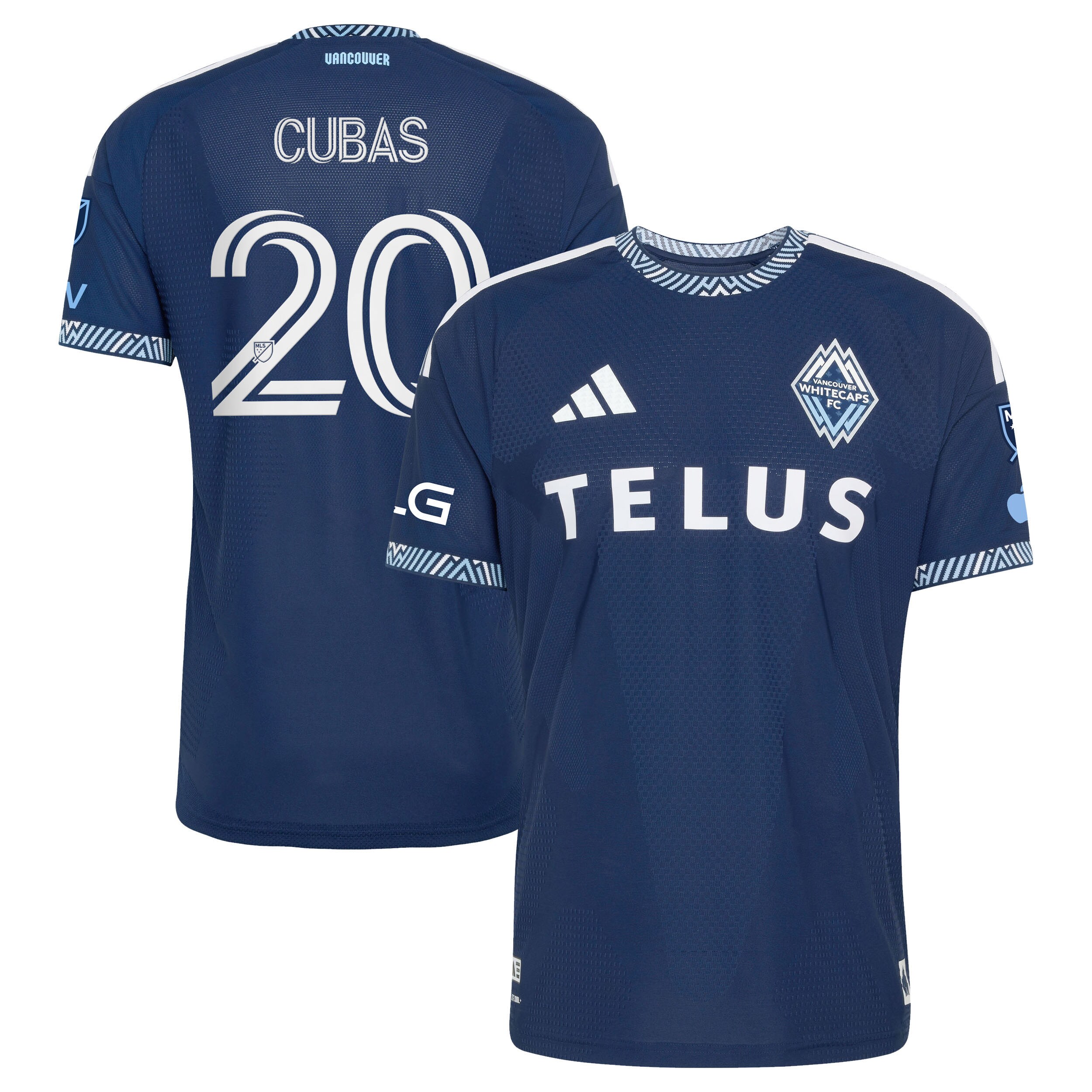 Andrés Cubas Vancouver Whitecaps FC 2026 The Coastal Jersey On-Field Patch Jersey - Blue