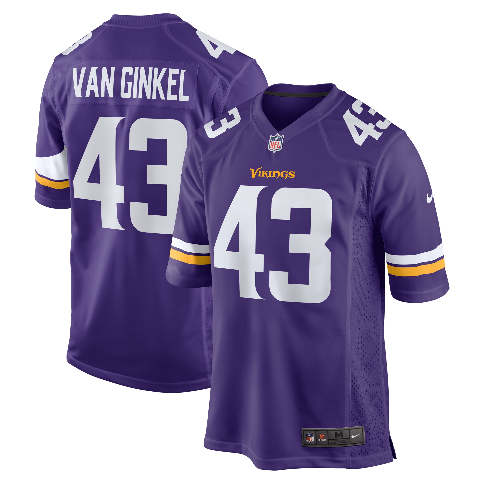 Andrew Van Ginkel Minnesota Vikings Team Game Jersey - Purple