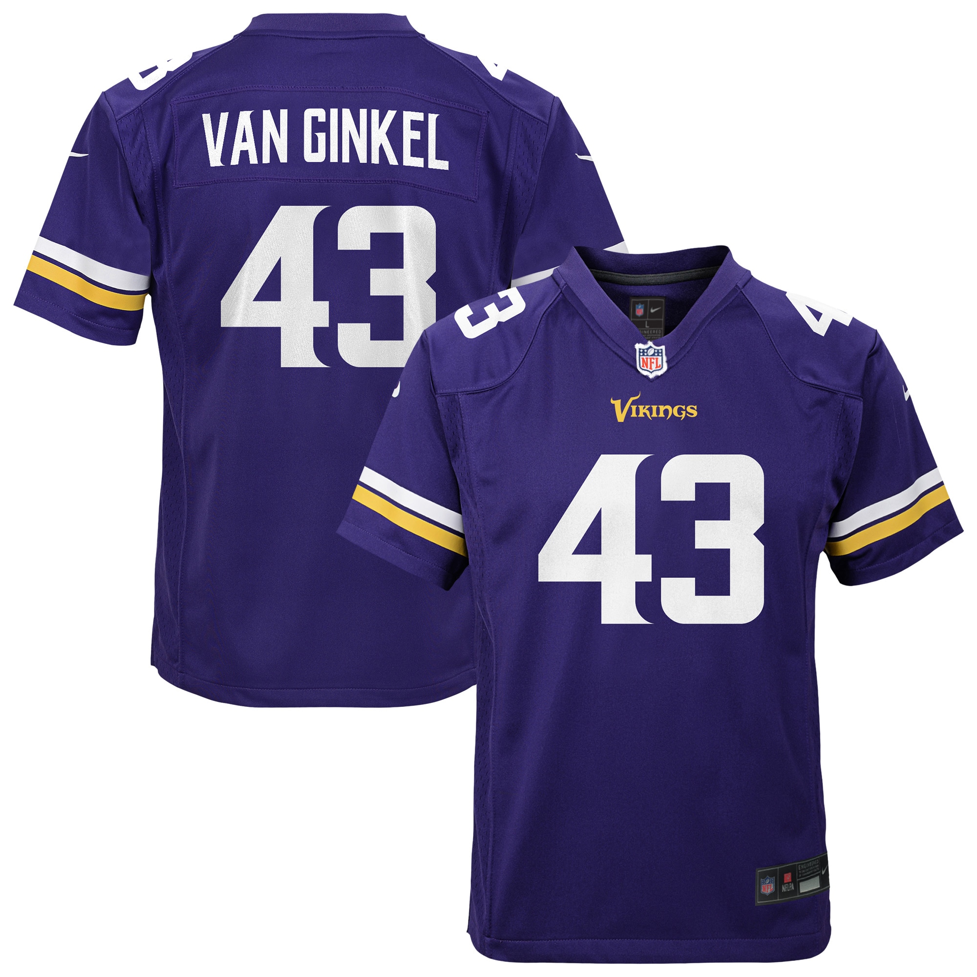 Andrew Van Ginkel Minnesota Vikings Youth Youth - Purple
