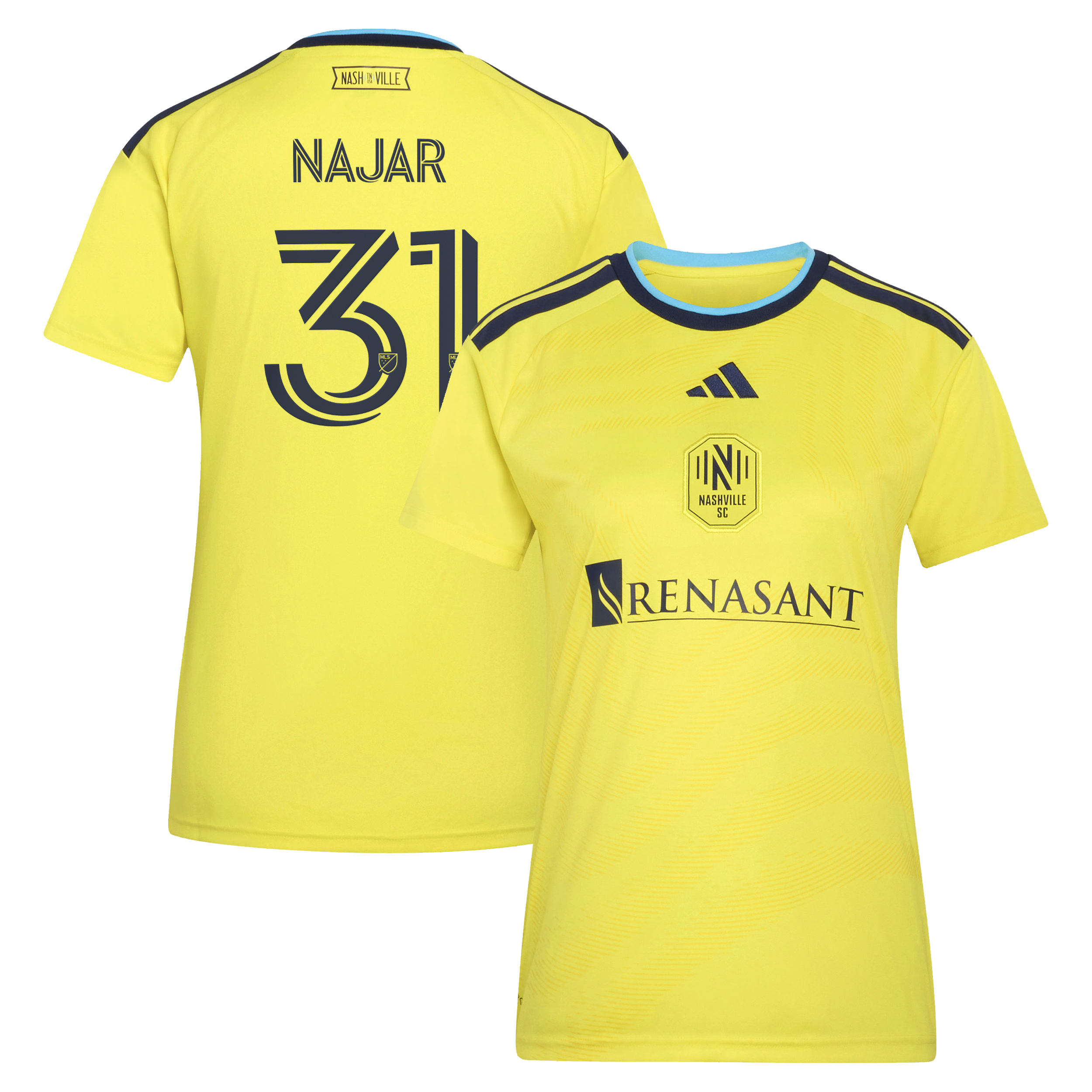 Andy Najar Nashville SC Women's 2026 The Reverb Kit Jersey - Yellow
