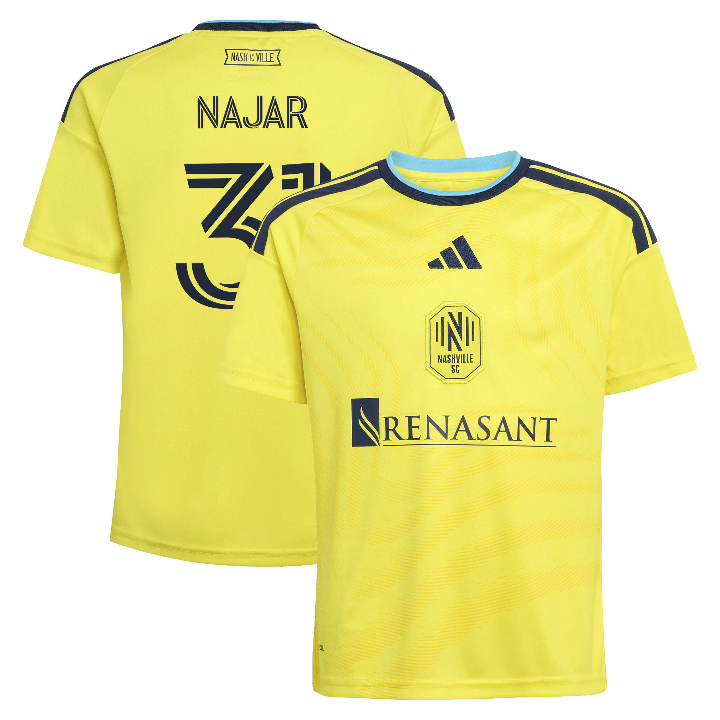 Andy Najar Nashville SC Youth 2026 The Reverb Kit Jersey - Yellow