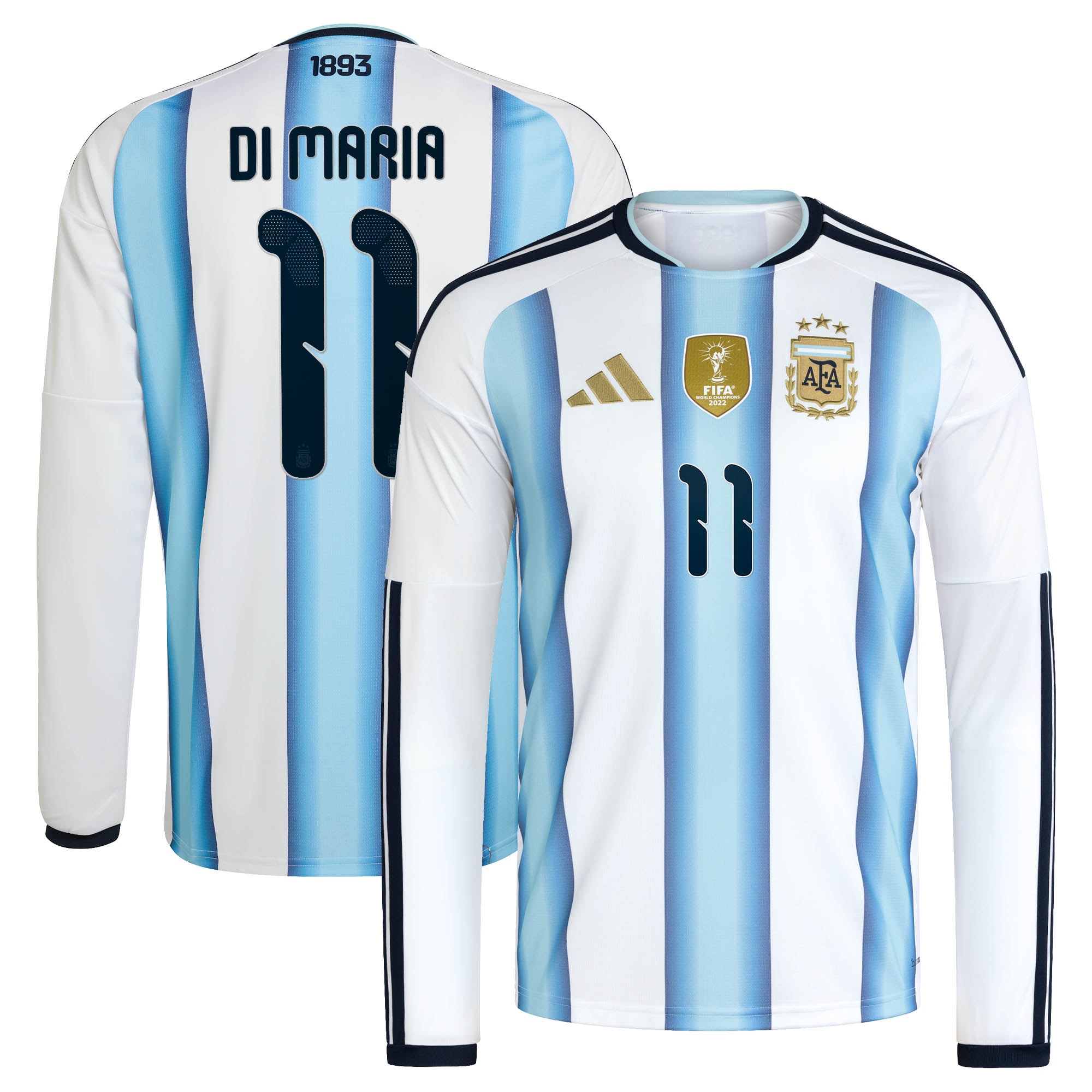 Angel Di Maria Argentina National Team 2026 Home Long Sleeve Jersey - White