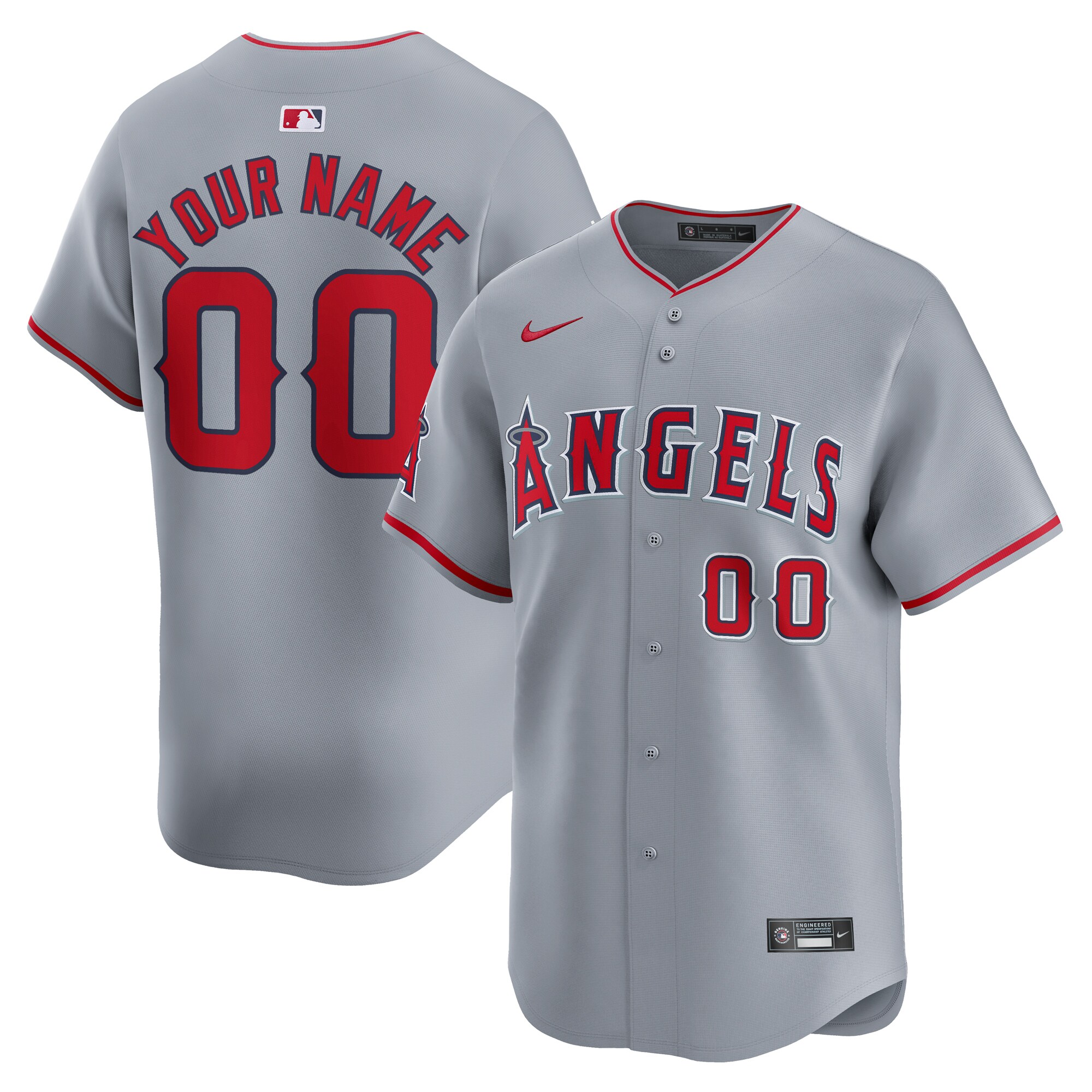Angels Gray Custom Jersey - Nike - Personalize Your Own!