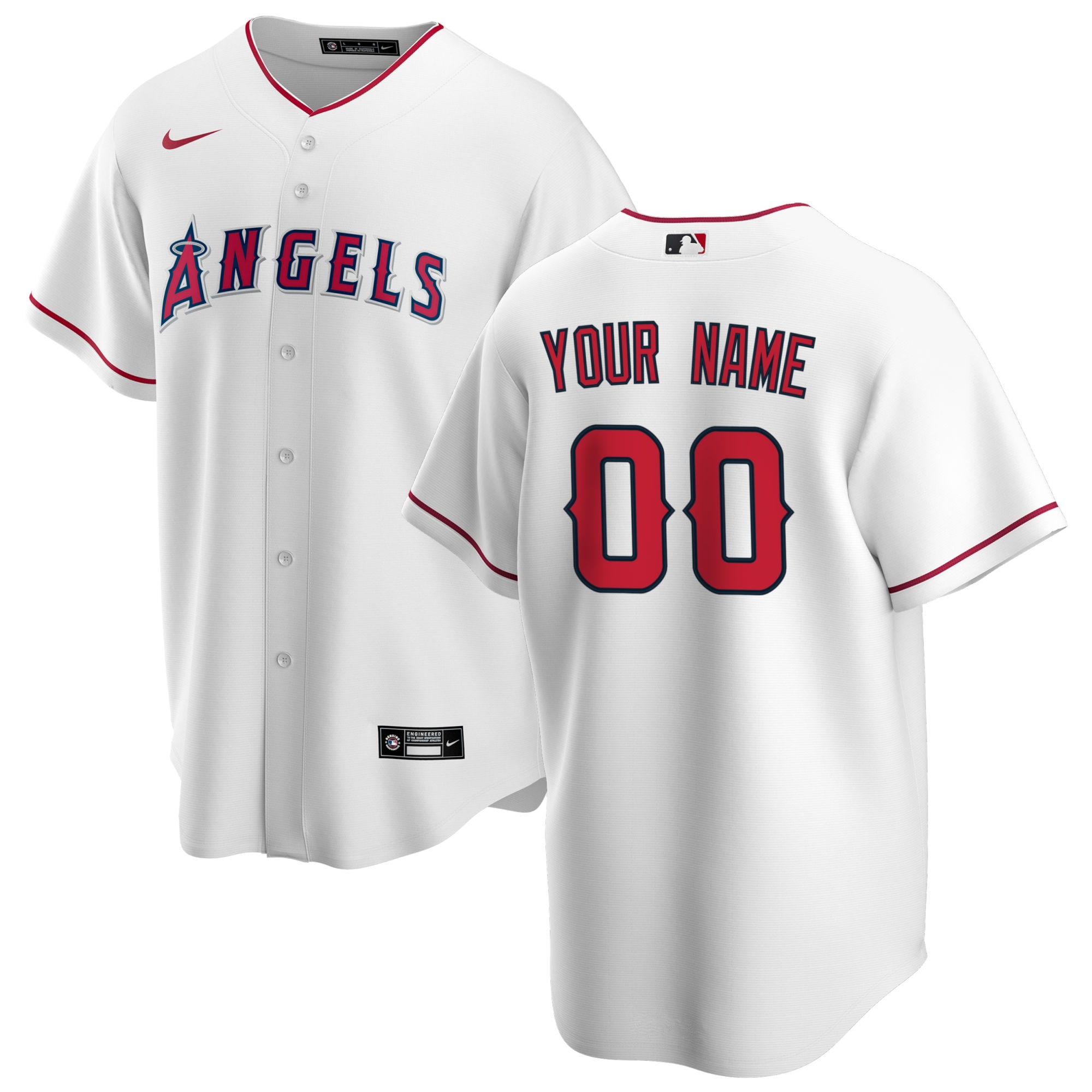 Angels Personalized White Home Jersey - Nike - Custom MLB