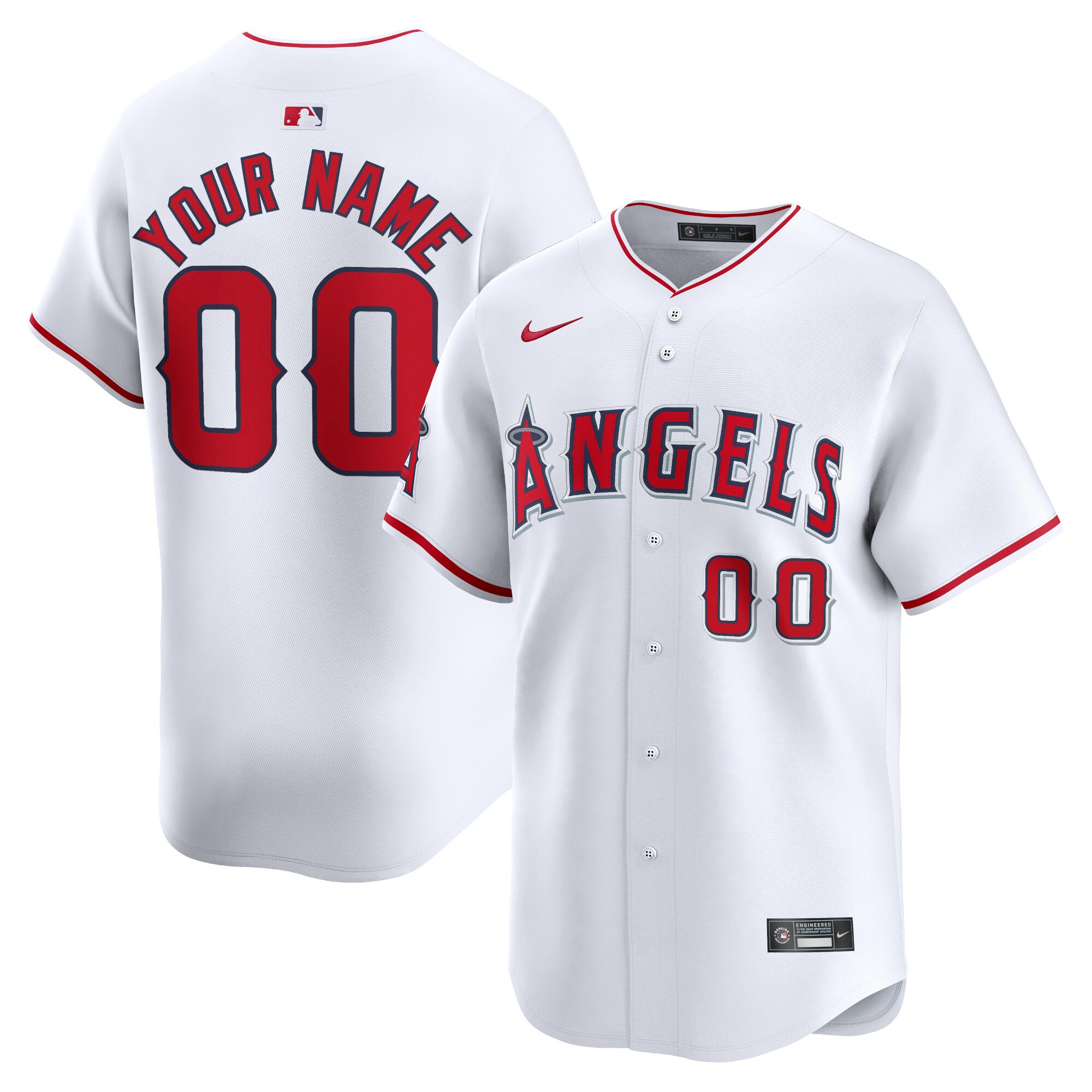 Angels White Home Jersey - Nike - Custom Name & Number