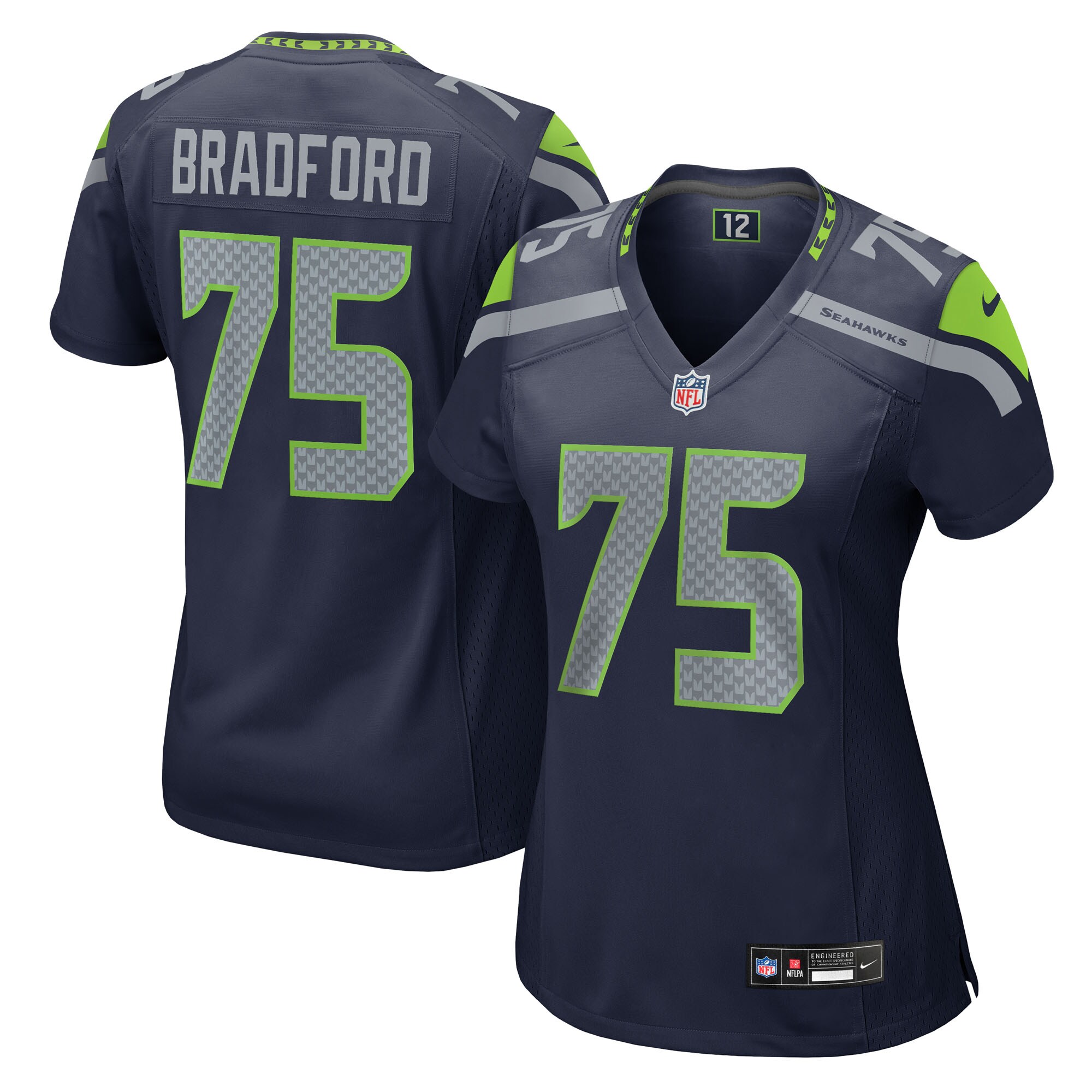 Anthony Bradford Seattle Seahawks Women's Team Game Jersey - College Navy