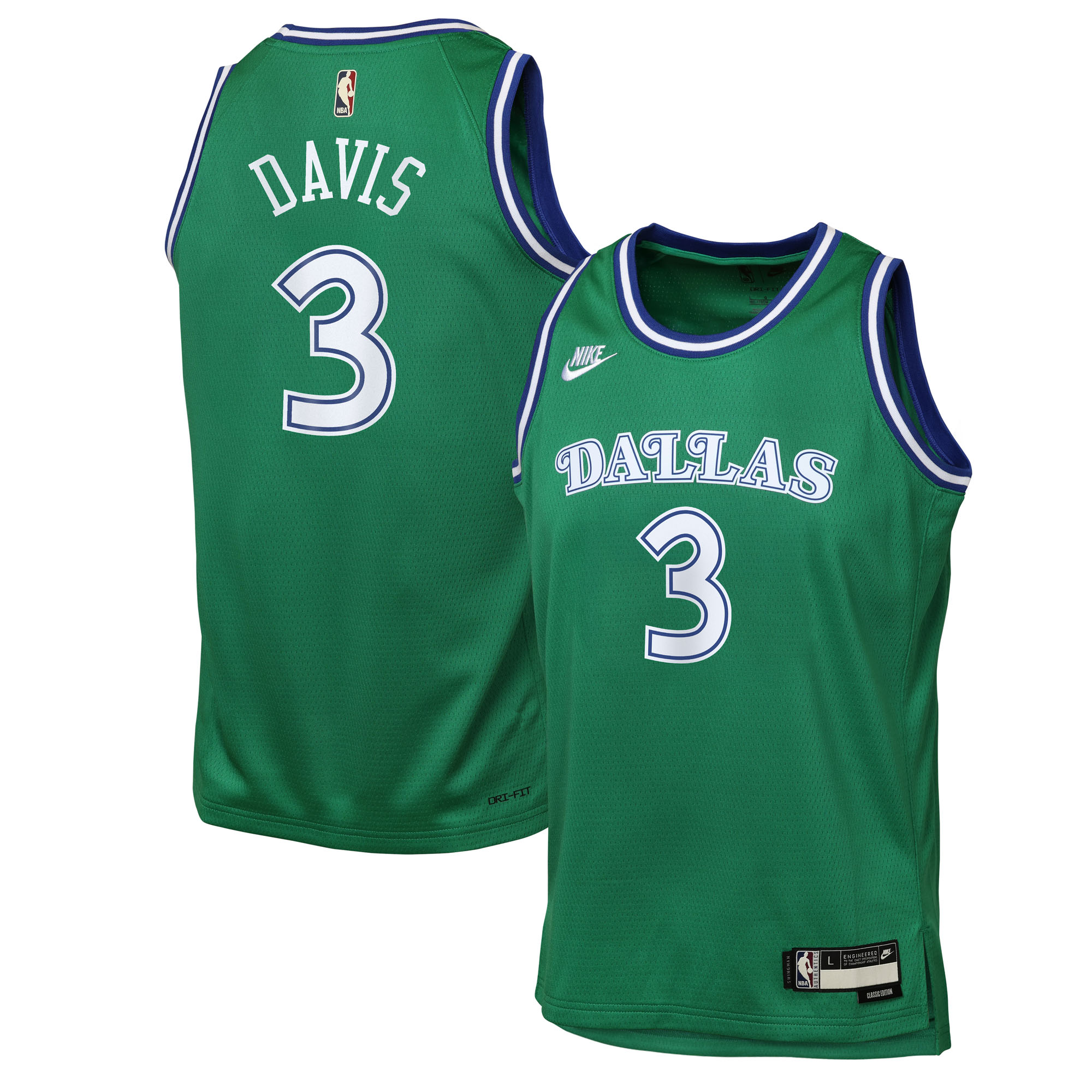 Anthony Davis Dallas Mavericks Youth Swingman Jersey - Classic Edition - Green