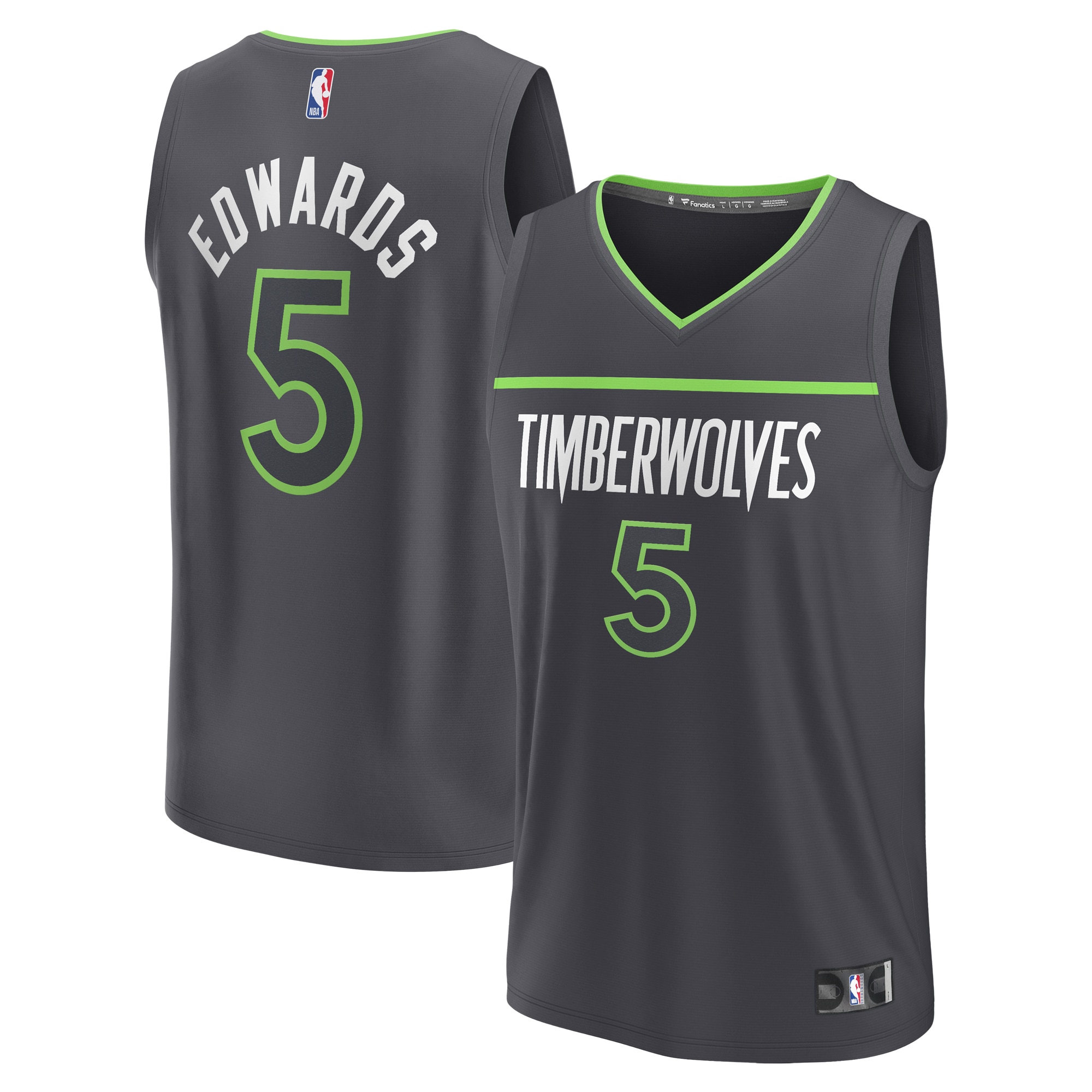 Anthony Edwards Minnesota Timberwolves Fanatics Fast Break Player Jersey - Statement Edition - Anthracite