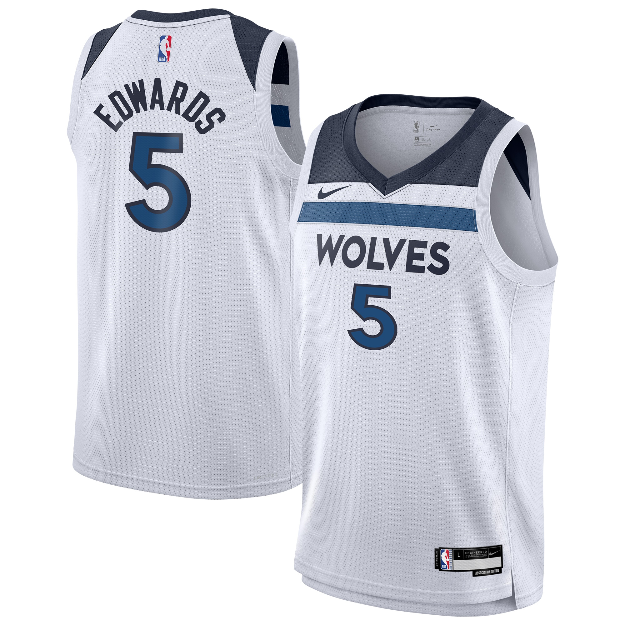 Anthony Edwards Minnesota Timberwolves Youth Swingman Jersey - Association Edition - White