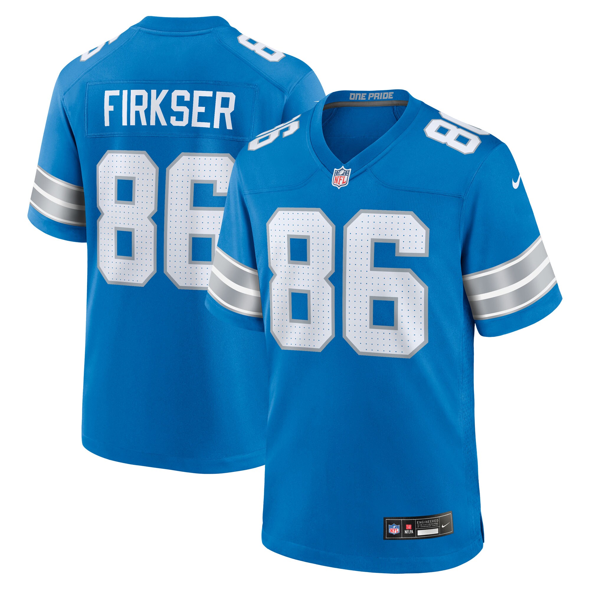 Anthony Firkser Detroit Lions Team Game Jersey - Blue