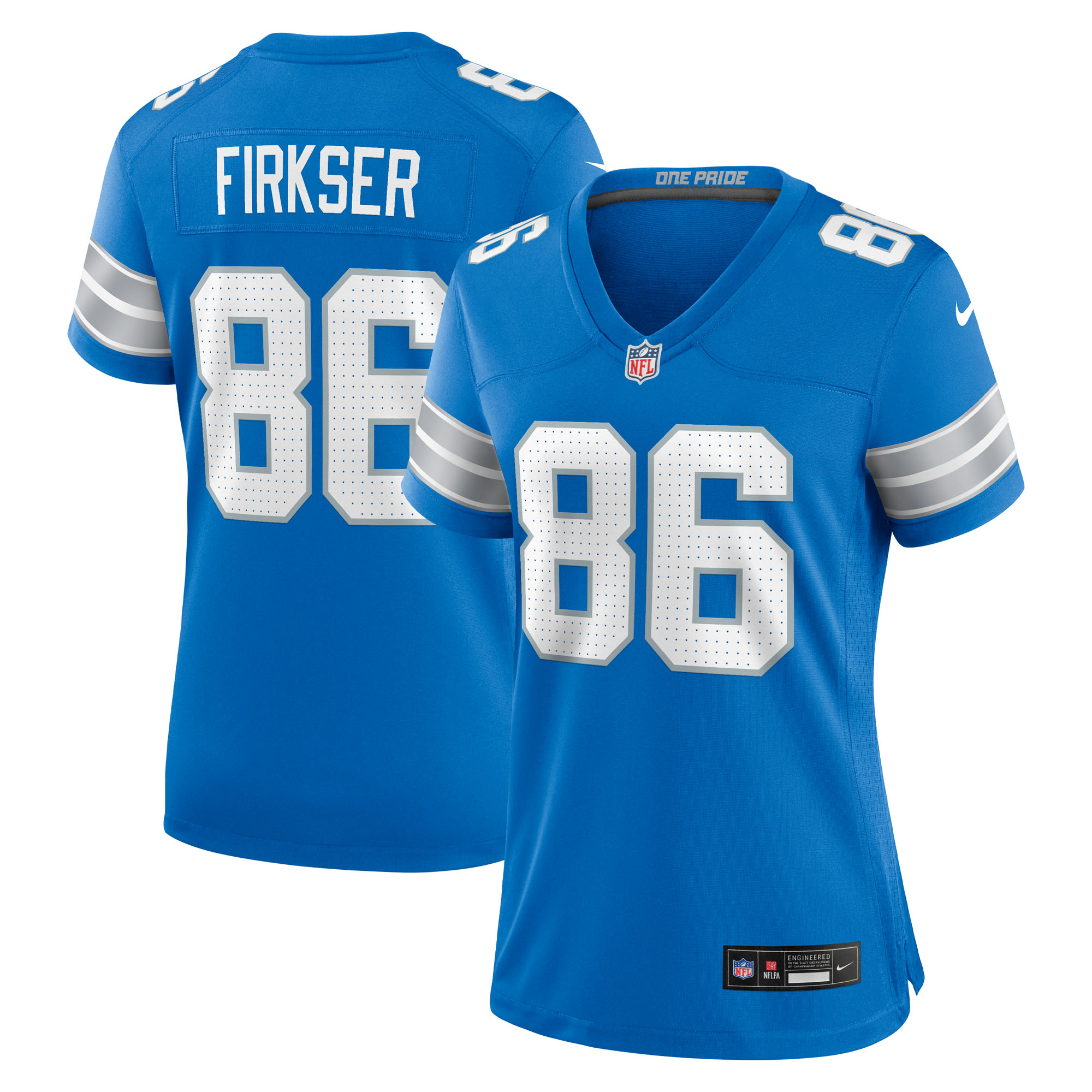 Anthony Firkser Detroit Lions Women's Team Game Jersey - Blue