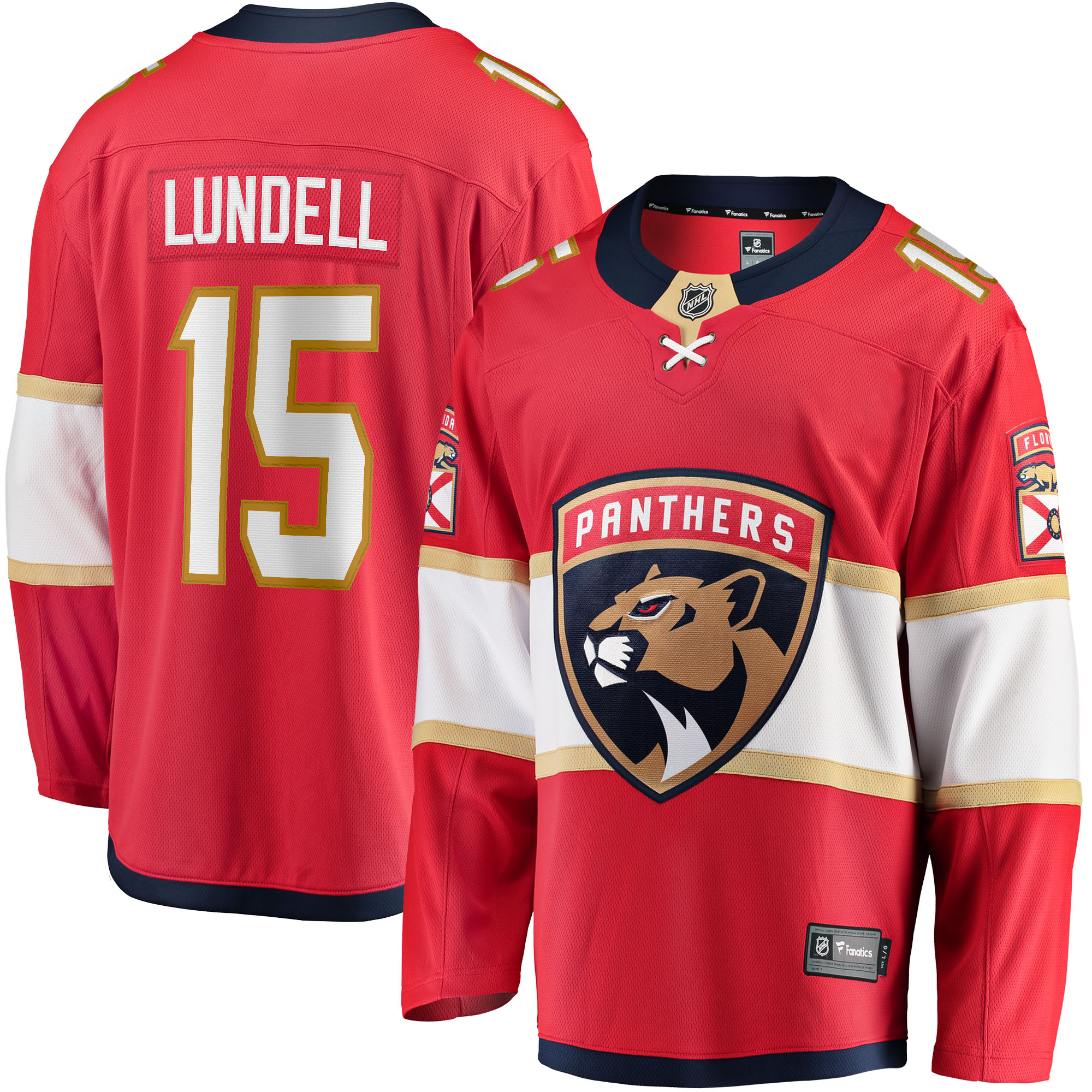 Anton Lundell Florida Panthers Fanatics Home Breakaway Player Jersey - Red