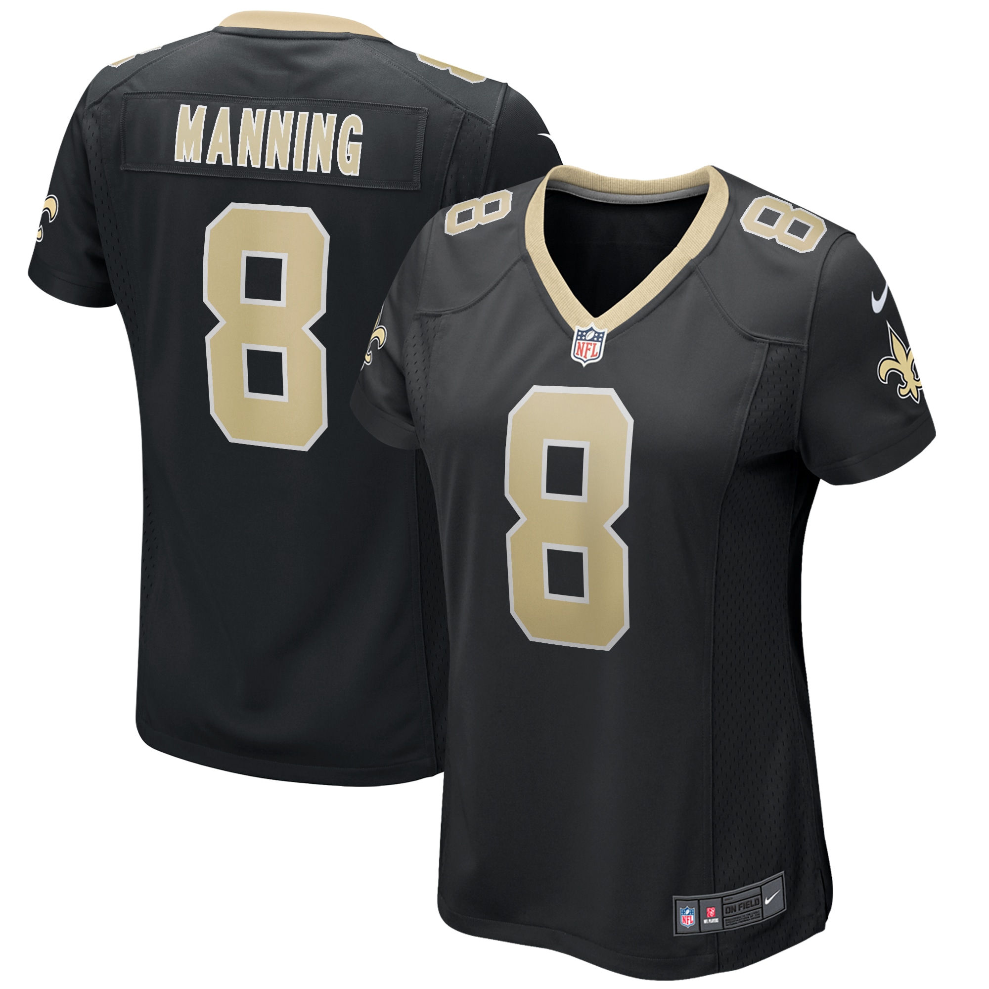 Archie Manning New Orleans Saints Women's Game Retired Player Jersey - Black